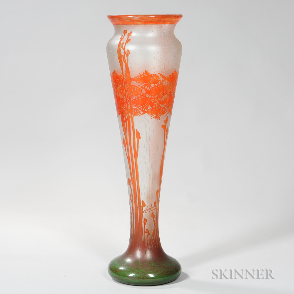 galle vase for sale of vase en verre design design a la maison intended for vase en verre design pour monumental le verre francais poissons vase sale number 3045b