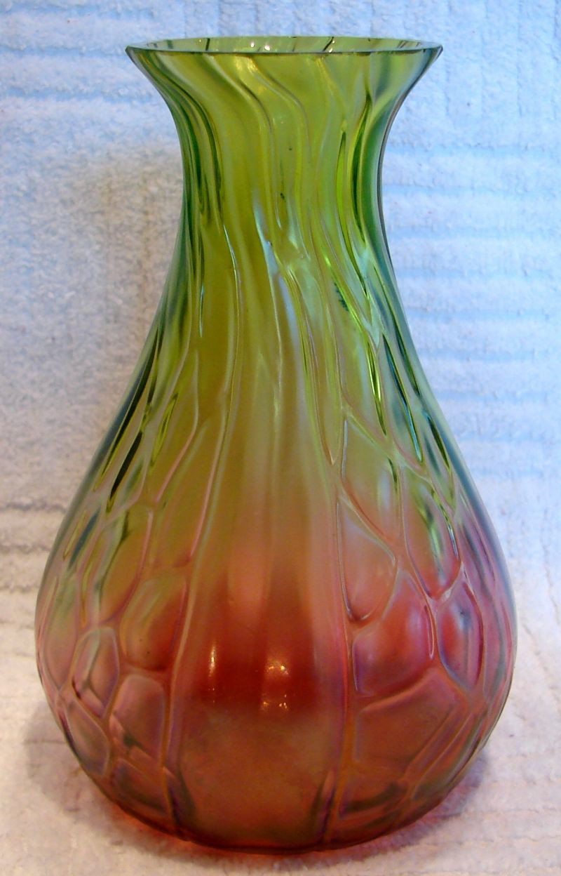 glass cross vase of bohemian 5 iridescent rubena rubina verde red to green art glass with regard to bohemian 5 iridescent rubina verde red to green art glass vase c 1900