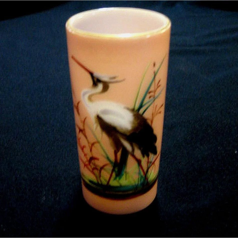 13 Unique Glass Vase with Gold Trim 2024 free download glass vase with gold trim of sandwich glass painted heron vase eileen white antiques and regarding sandwich glass painted heron vase eileen white antiques and lighting ruby lane