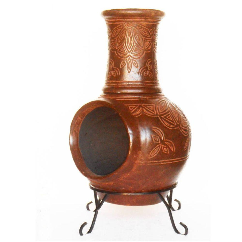 glass vase with iron stand of 37 in clay kd chiminea with iron stand scroll kd scroll the intended for clay kd chiminea with iron stand scroll
