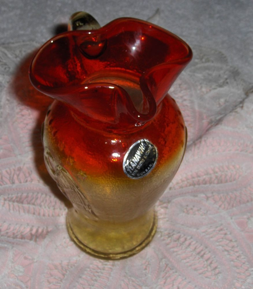 gold crackle vase of vtg amberina orange kanawha glass pitcher patriotic yellow gold inside glass