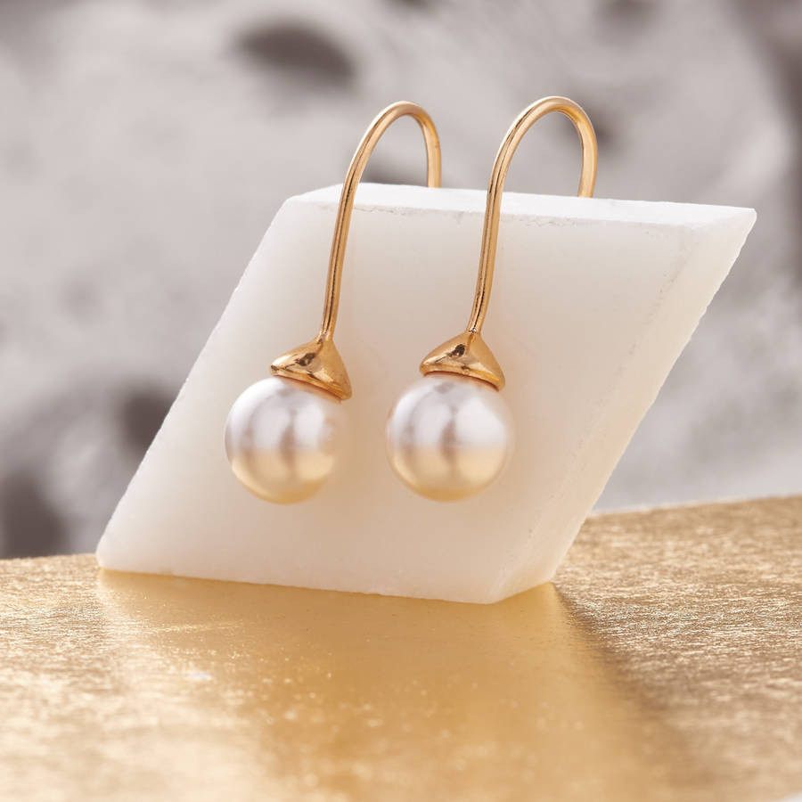 gold pearl vase fillers of pearl earrings drop gold earrings by claudette worters within pearl earrings drop gold earrings by claudette worters notonthehighstreet com