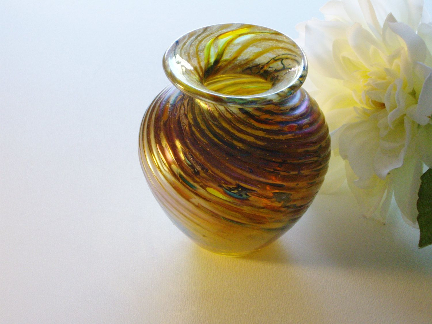 12 attractive Gold Striped Vase 2024 free download gold striped vase of vintage art glass vase small metallic swirls hand blown gold by inside vintage art glass vase small metallic swirls hand blown gold by vintagerous on etsy