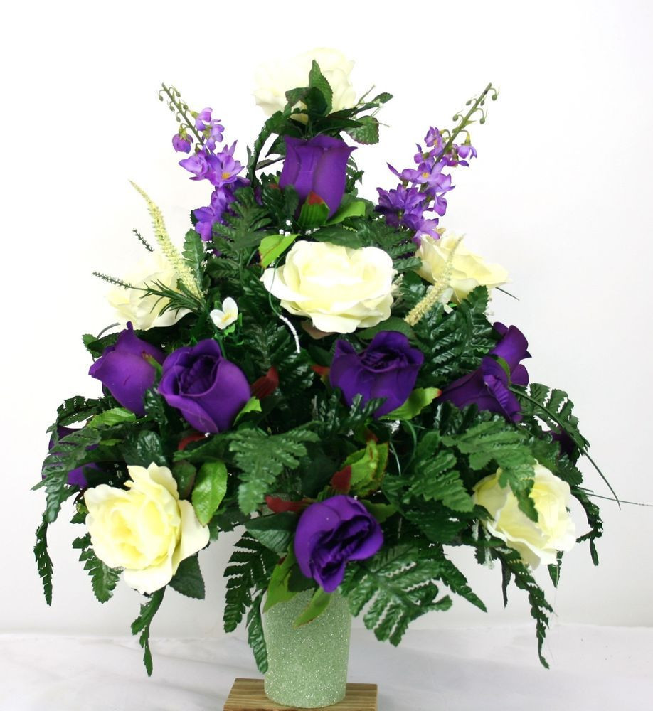 14 Popular Granite Cemetery Vases 2022 free download granite cemetery vases of stay in the vase cemetery flowers within fathers day cemetery vase flower arrangement featuring purple and white roses crazyboutdeco