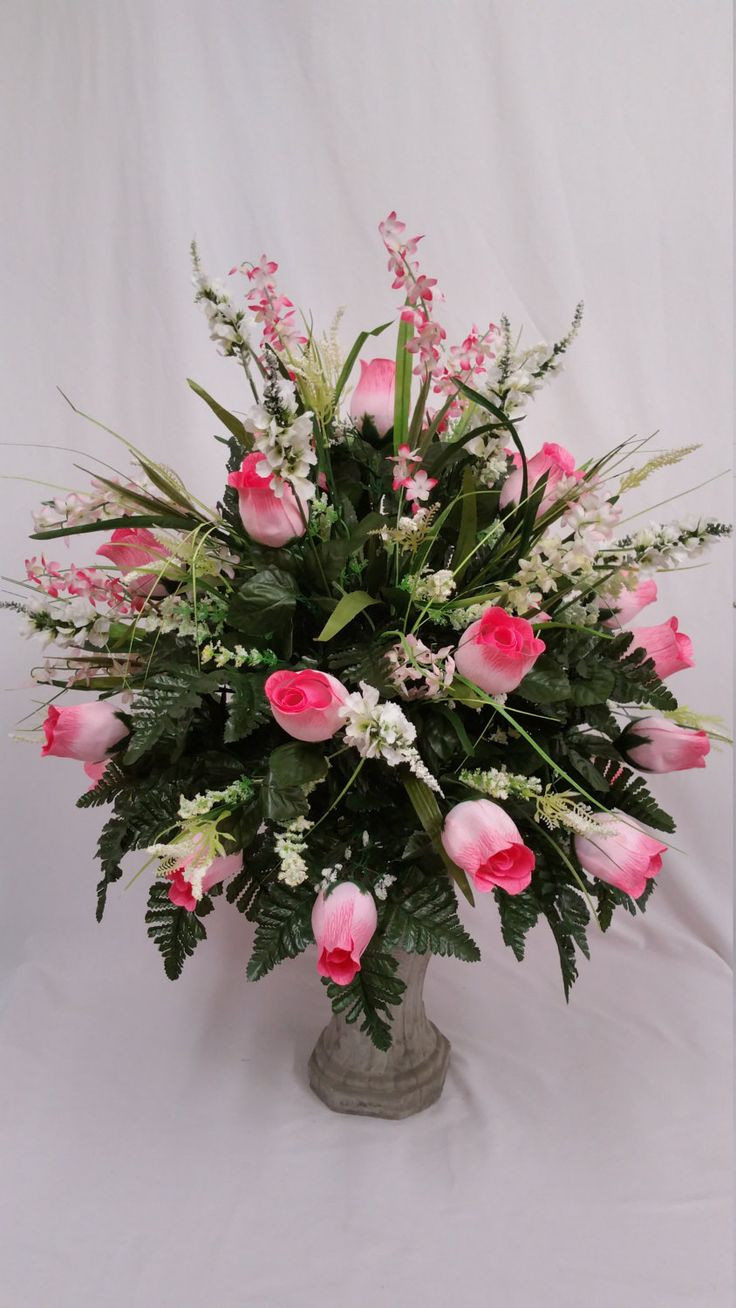 gravestone vase inserts of the 24 best cemetery vase images on pinterest vase cemetery and ferns regarding cemetery vase of 24 beautiful pink rose buds with white snapdragons pink all arrangements are full and custom designed