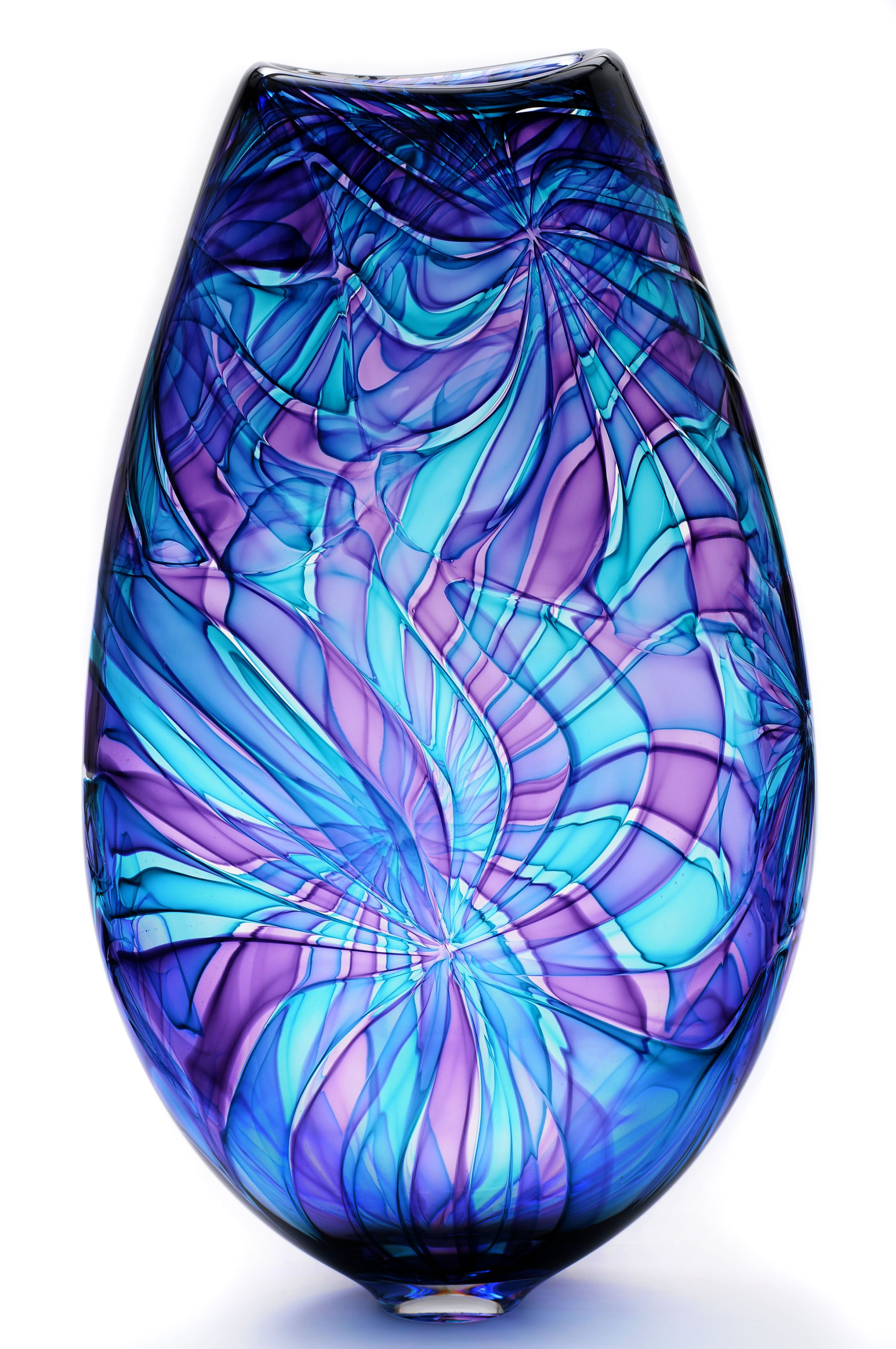 Hand Blown Glass Vases Bowls Of Bob Crooks Glass Art Vase I Love Blue and Purple together Art Inside Bob Crooks Glass Art Vase I Love Blue and Purple together
