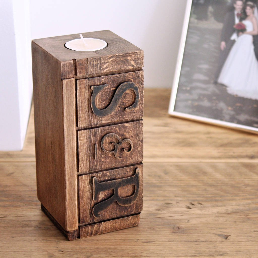 hand turned wooden vases of personalised wooden block tealight holder and vase by warners end with personalised wooden block tealight holder and vase