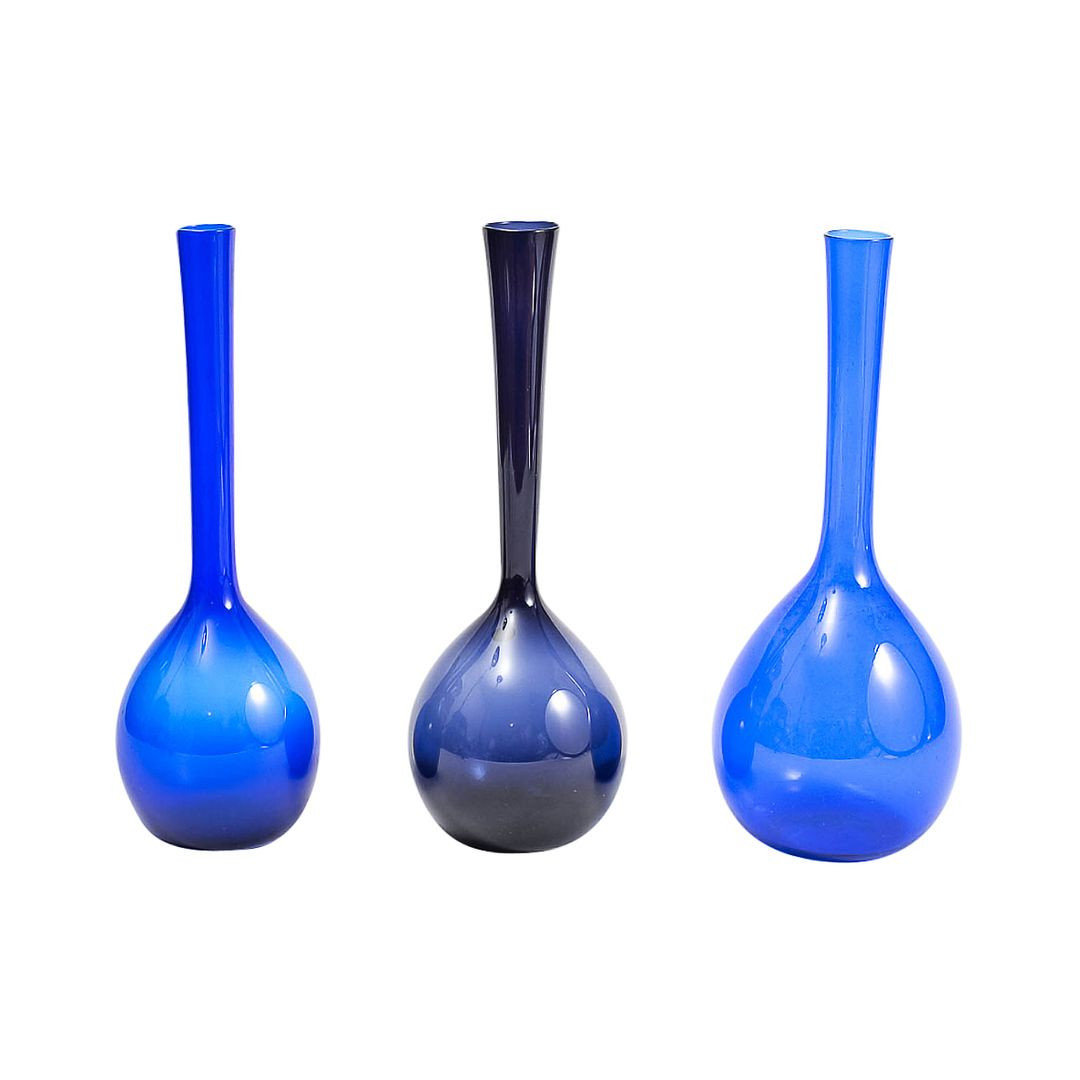 handblown glass vase of swedish mid century hand blown blue colored glass vases antique with swedish mid century hand blown blue colored glass vases