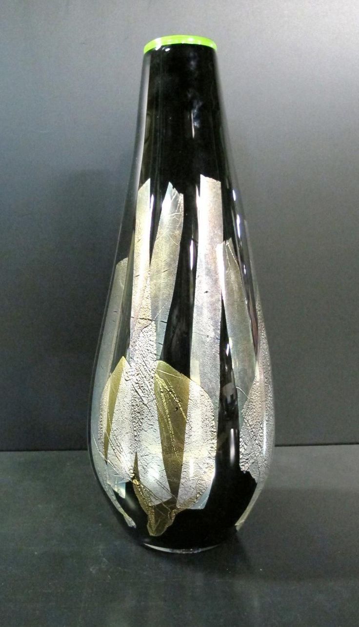 Hanging Teardrop Vase Of the 49 Best Images About Inspiration On Pinterest Glass Art Glass Inside Hand Blown Art Glass Vase Abstract Pattern In Black with Silver and Gold Leaf Blown Glass