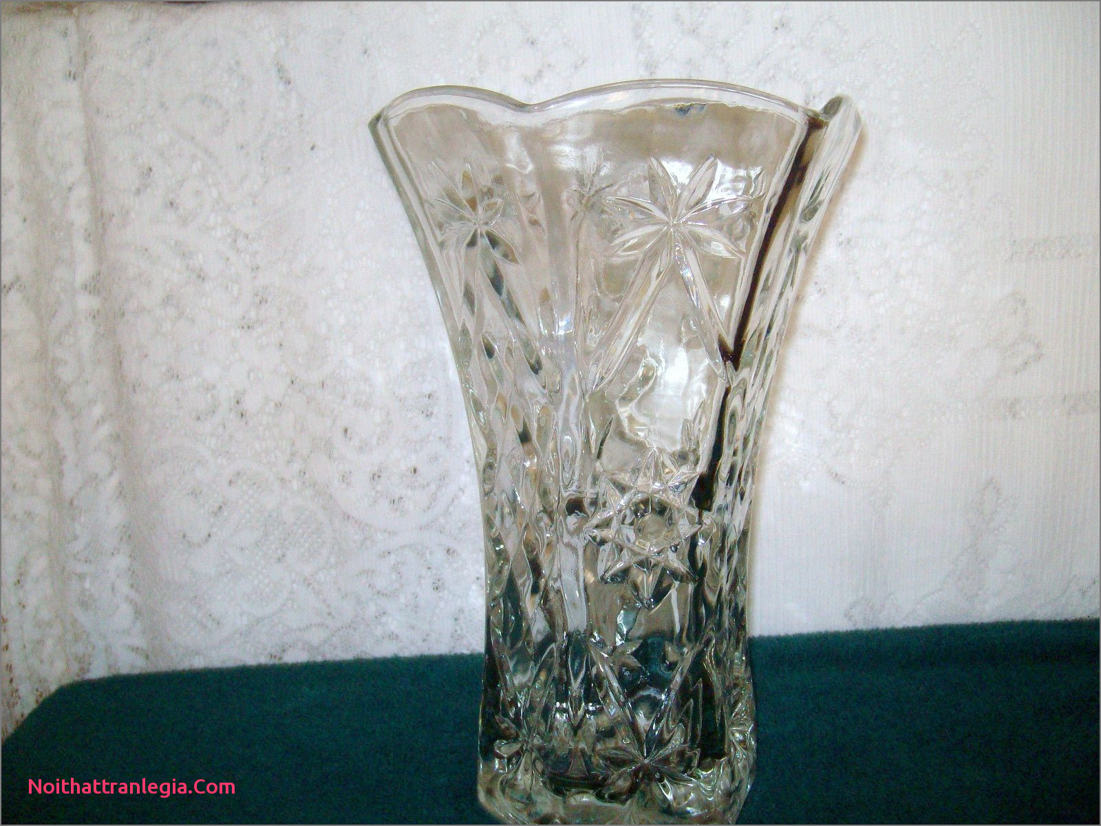 heavy blue glass vase of 20 cut glass antique vase noithattranlegia vases design with regard to vintage heavy depression cut glass vase 10 1 2 tall ruffled edges