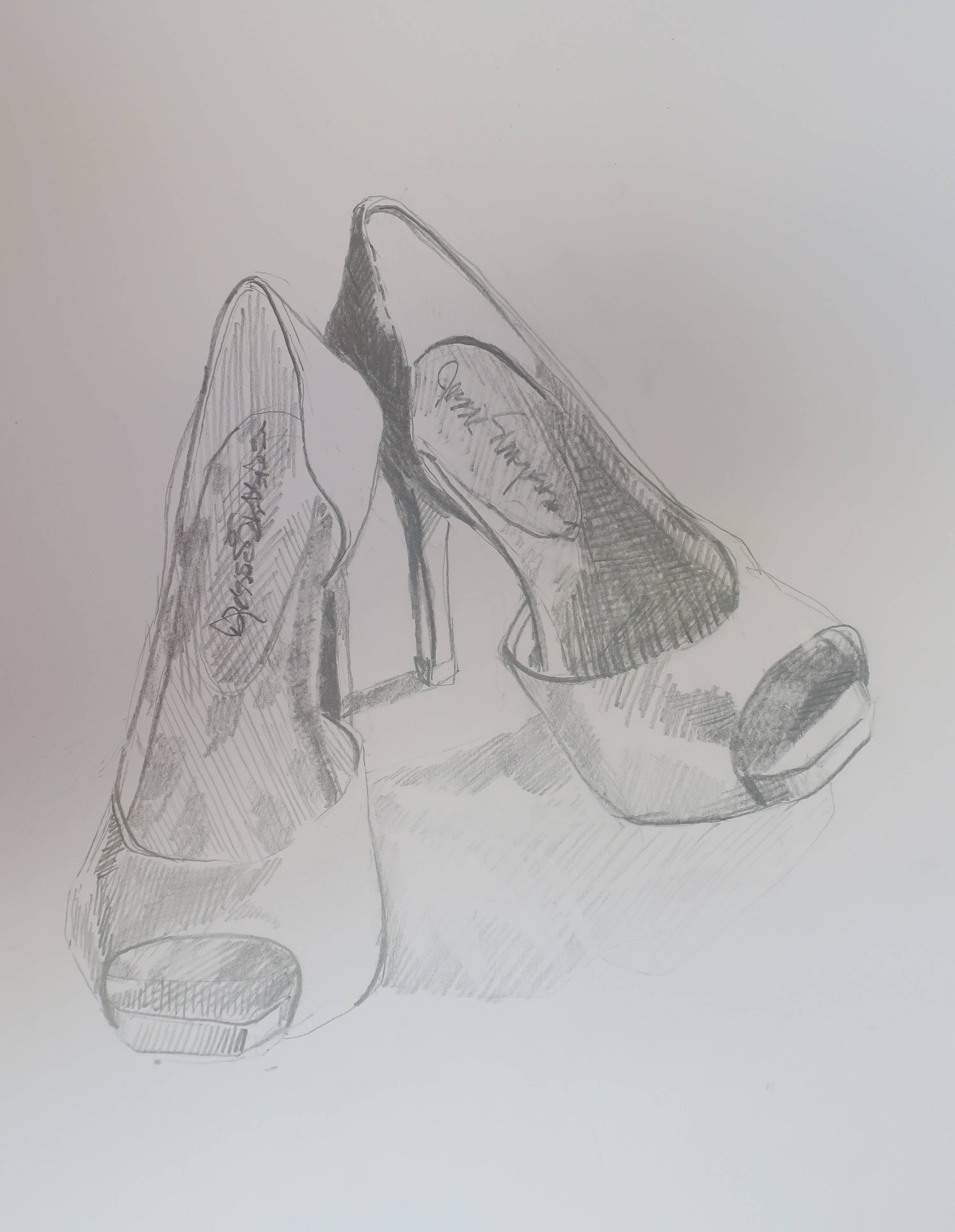 High Heel Shoe Vase Of Graphite Drawing Of Red High Heel Shoes 14 by 11 Inch Etsy with Regard to Dpowiaksz