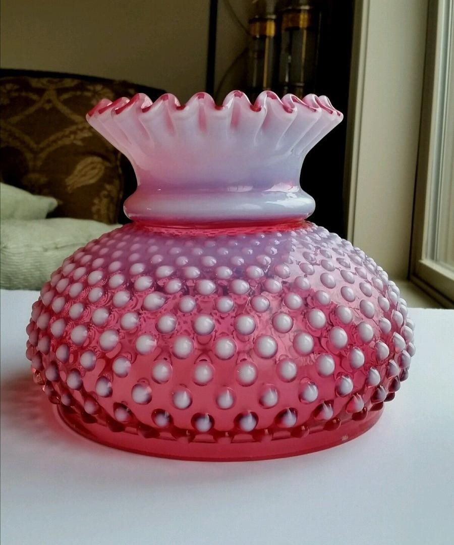 hobnail glass vase of vintage fenton cranberry glass lamp shade hobnail opalescent with vintage fenton cranberry glass lamp shade hobnail opalescent 1793771370