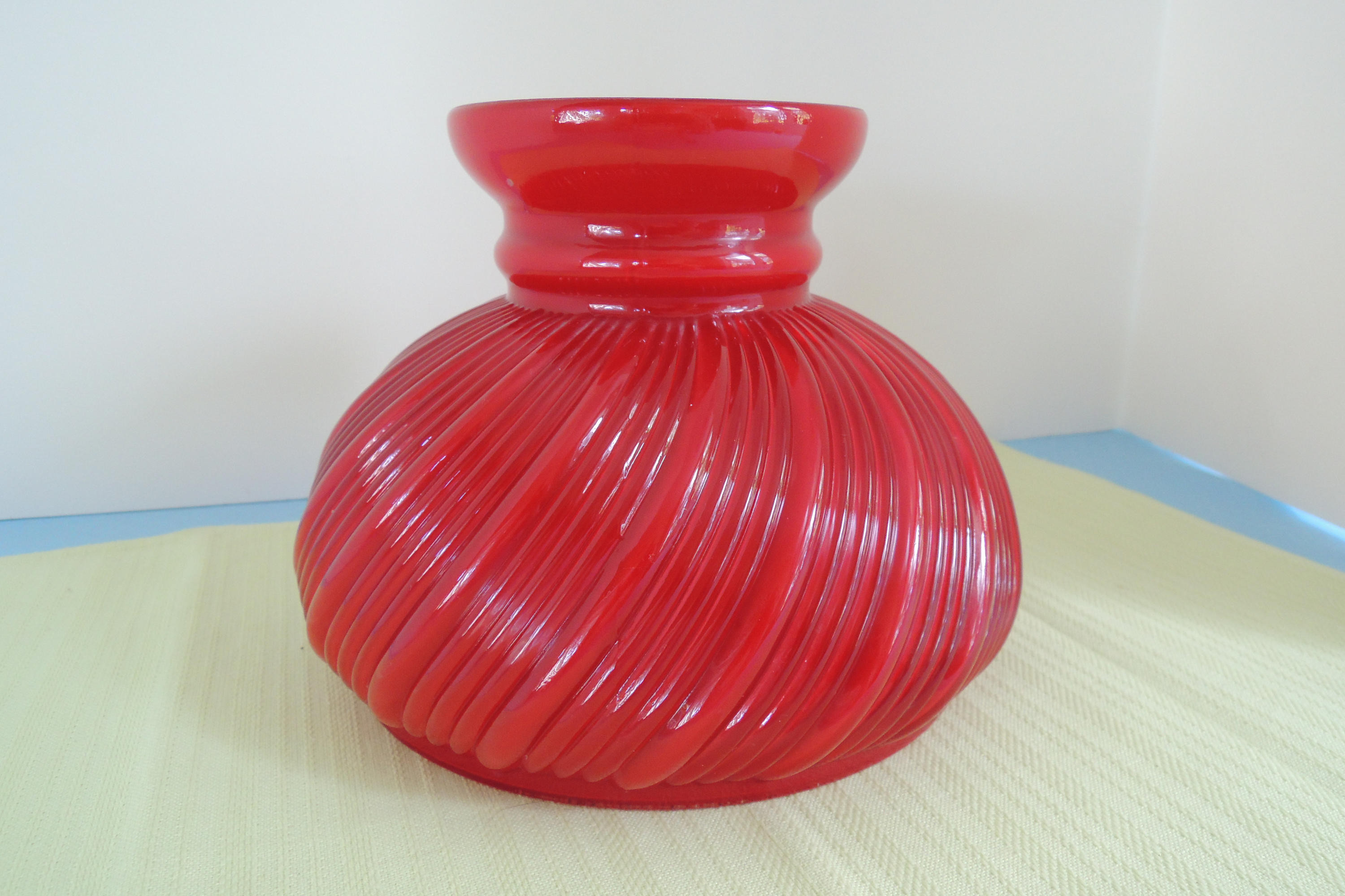 hoosier clear glass vase of sale vintage red swirl ribbed student lamp glass shade ruby intended for dzoom