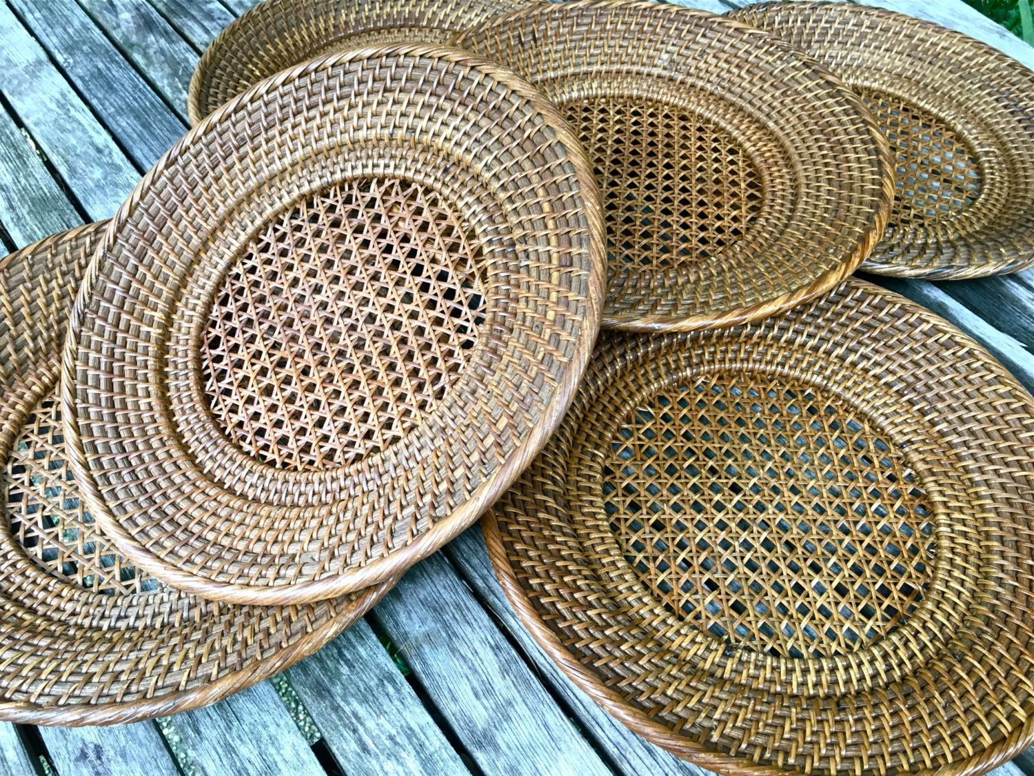 13 Perfect Hoosier Glass Vase 4063 B 2022 free download hoosier glass vase 4063 b of vintage woven wicker rattan plates chargers trays table setting inside vintage woven wicker rattan plates chargers trays table setting table decor set of six by 