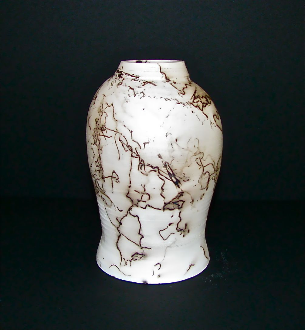 horse hair vase pottery of 6 wide mouth bottle done in porcelain and raku fired horsehair with pottery