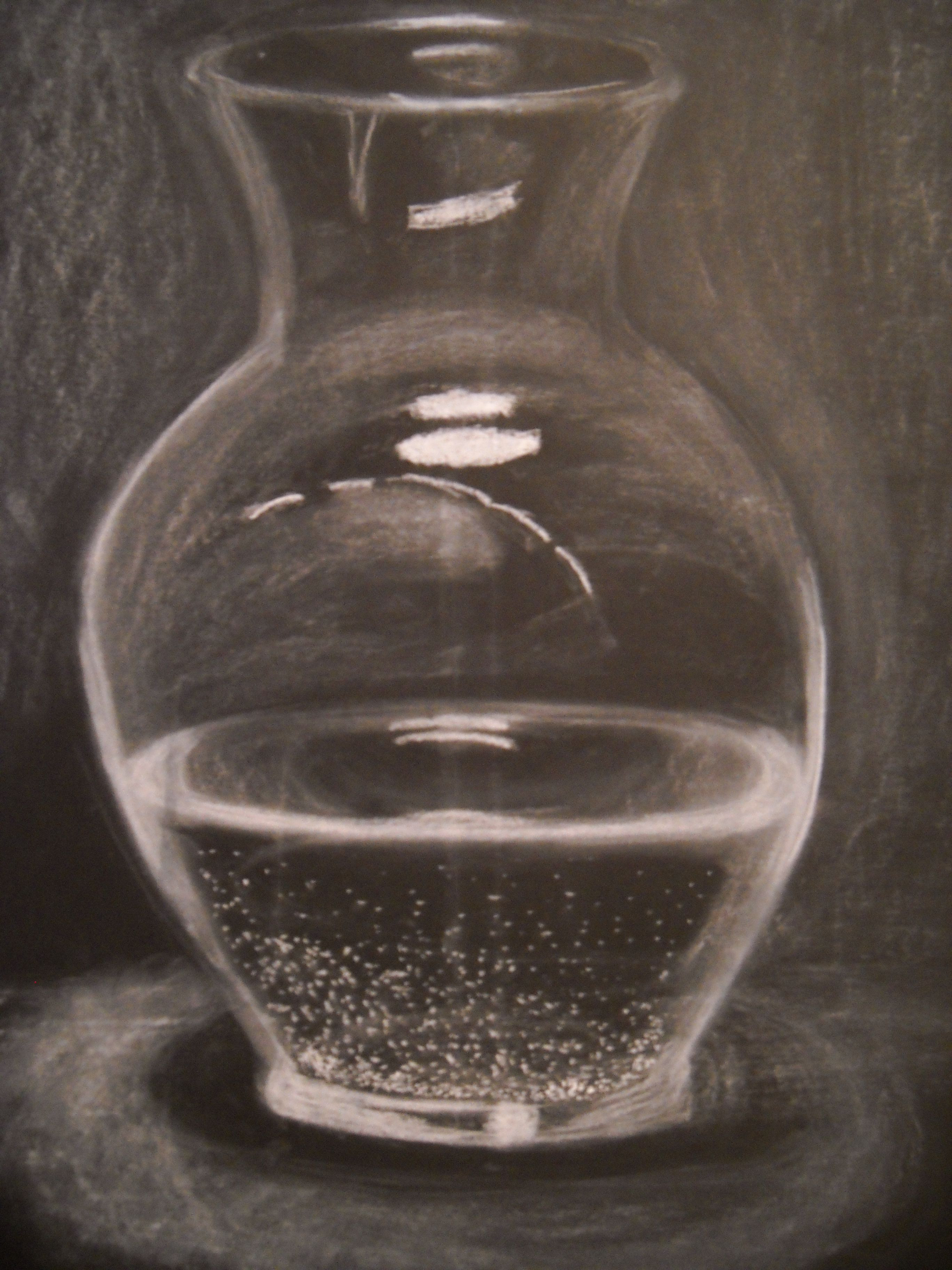 how to repair cracked glass vase of glass vase filled with water done in white chalk on black drawing in glass vase filled with water done in white chalk on black drawing paper