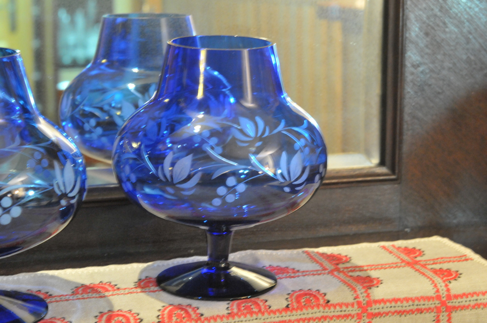 hoya crystal vase of 2 dua¼e kielichy art glass szkao kobaltowe szlif 7028895621 with regard to 2 dua¼e kielichy art glass szkao kobaltowe szlif 7028895621 allegro pl wiacej nia¼ aukcje