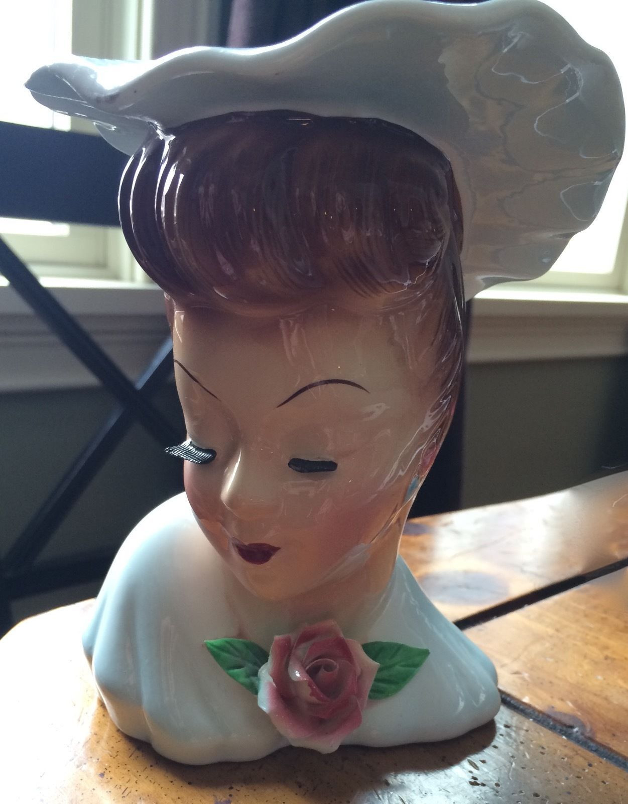 inarco lady head vase of lefton lady hat head vase planter 2666 ladies hats planters and in lefton lady hat head vase planter 2666