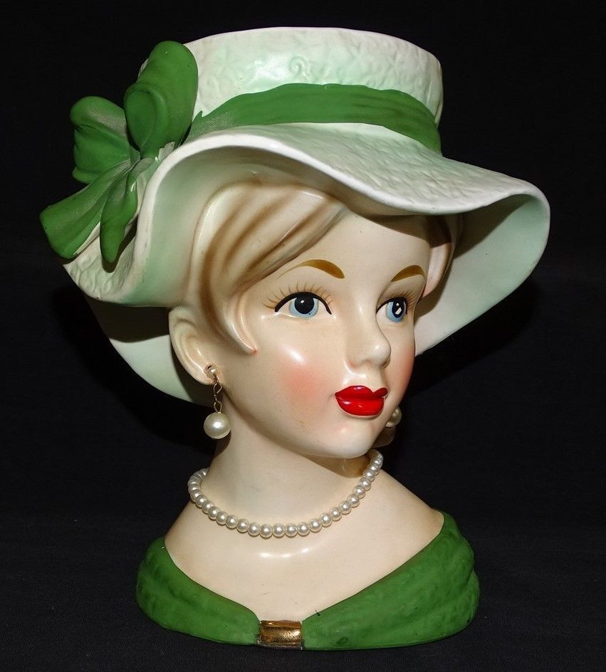 23 Famous Inarco Lady Head Vase 2024 free download inarco lady head vase of relpo 7 1 4 lady head vase k1679 green hat dress pearl earrings within this is a wonderful lady head vase made by relpo she stands 7 1