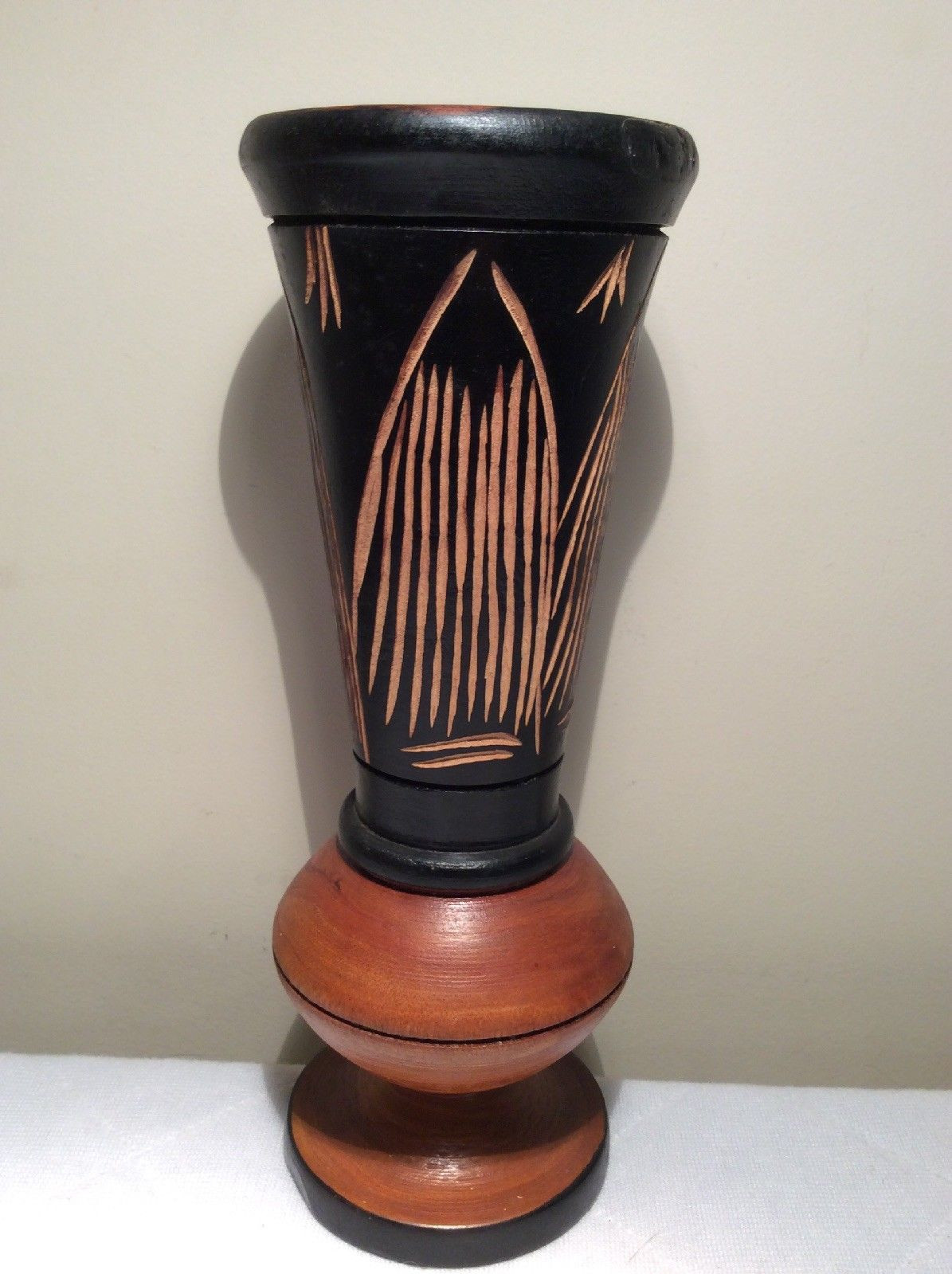 italian hand painted vases of wooden vase hand carved and painted 15 90 picclick for wooden vase hand carved and painted 1 of 6only 1 available