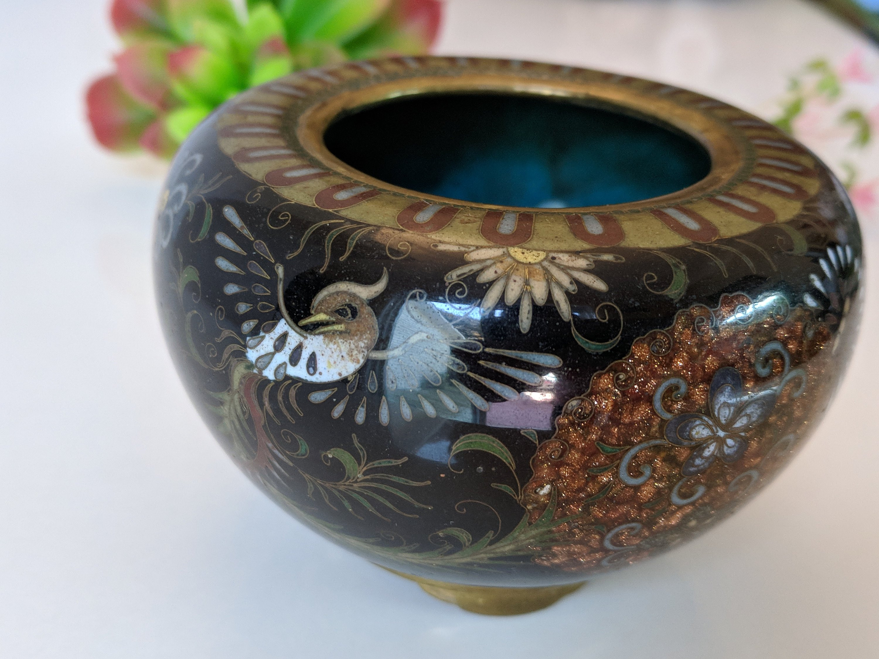 japanese bronze vase meiji period of antique japanese cloisonne enamel jar tripod censer small etsy pertaining to dzoom