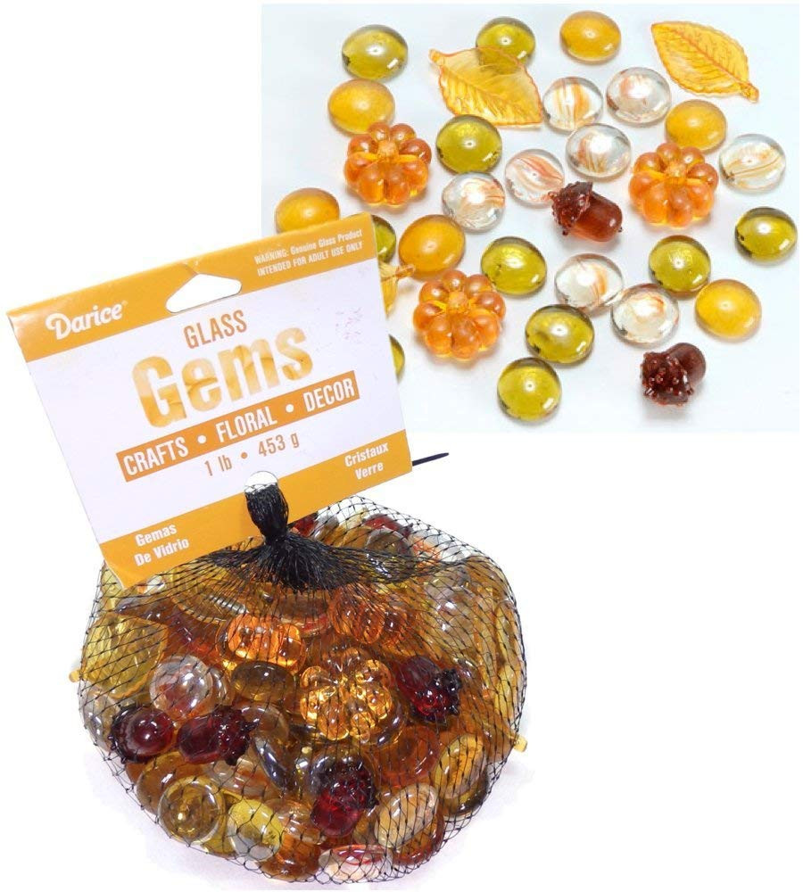 Jumbo Pearl Vase Fillers Of Amazon Com Glass Gems Autumn Leaves assortment 16 Ounces Home In Amazon Com Glass Gems Autumn Leaves assortment 16 Ounces Home Kitchen