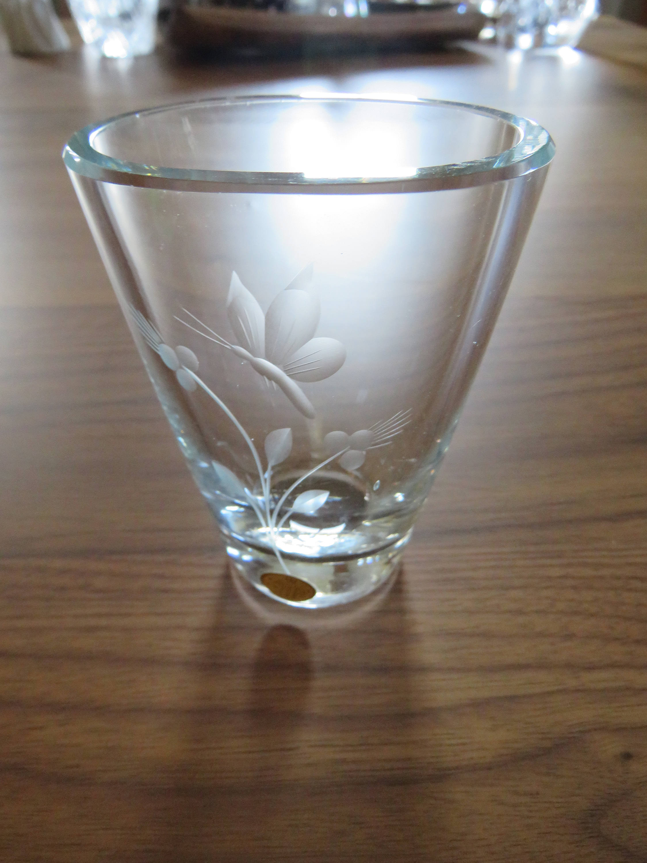 kosta boda vase of small kosta crystal etched butterfly thistle flower vase etsy intended for dzoom