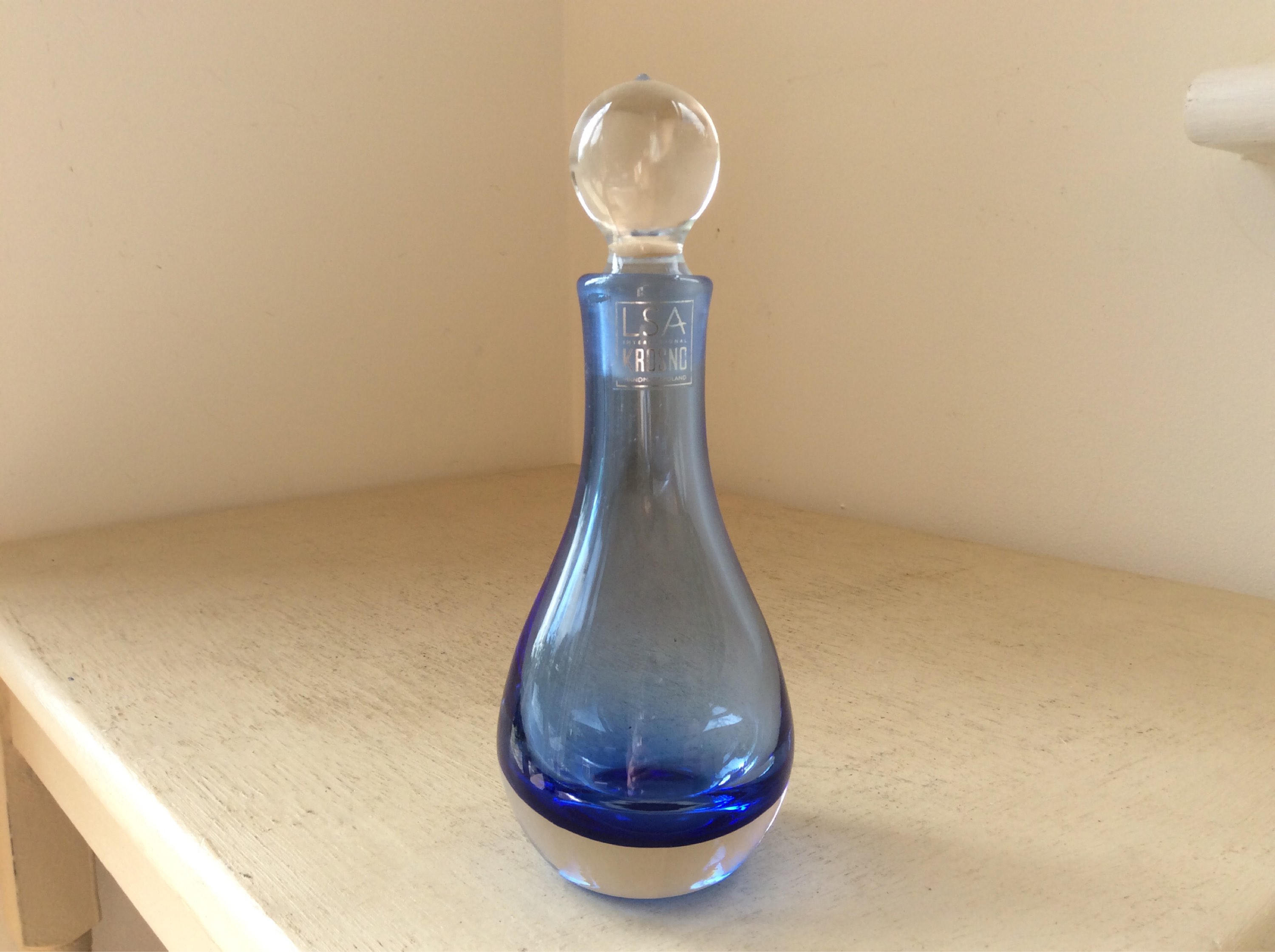 krosno poland crystal vase of 6 75 lsa krosno poland cobalt blue blown cased glass scent perfume in 6 75 lsa krosno poland cobalt blue blown cased glass scent perfume bottle