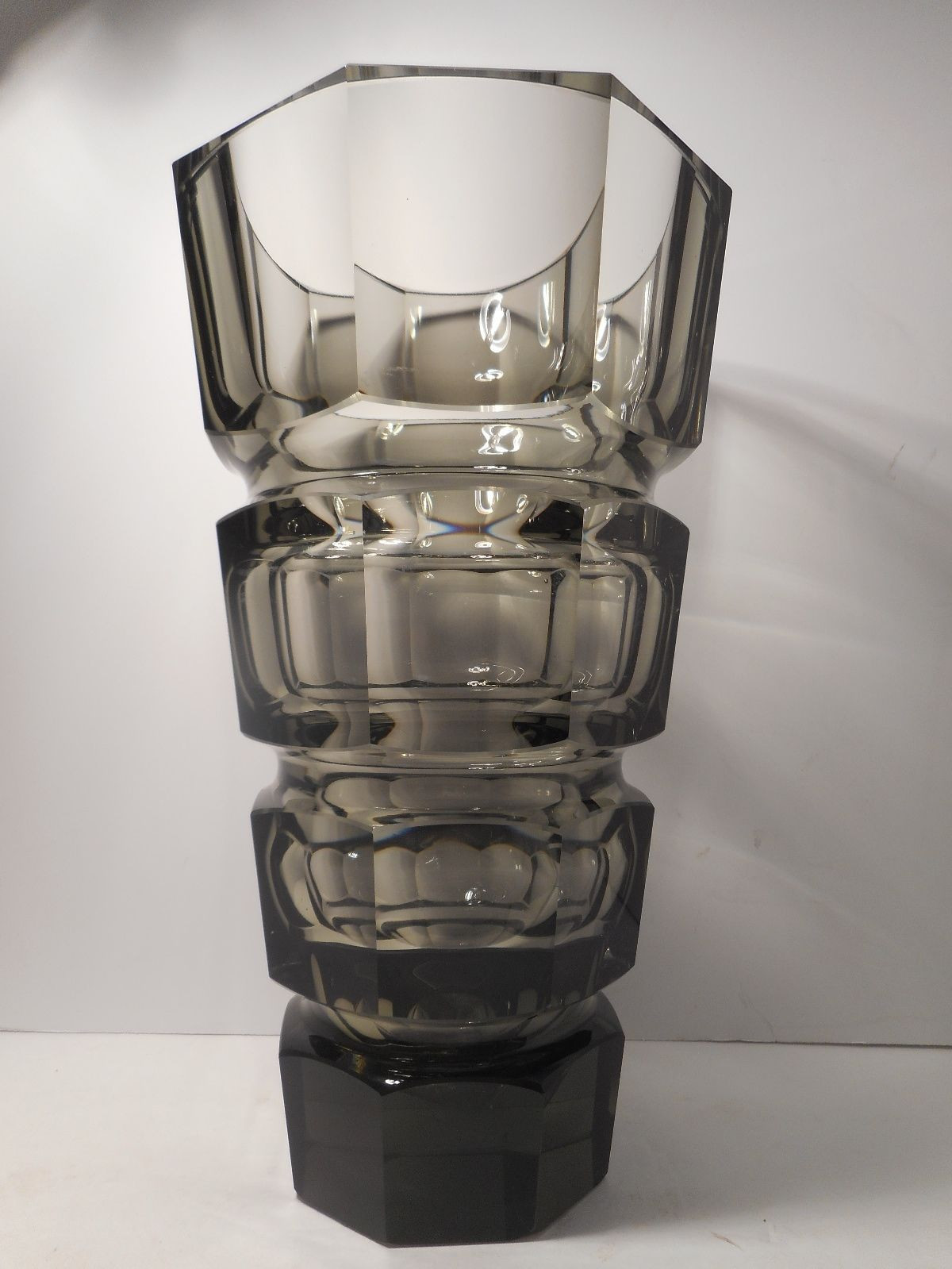 large glass goblet vase of large vintage moser bohemian smokey topaz crystal glass vase ebay with regard to large vintage moser bohemian smokey topaz crystal glass vase ebay
