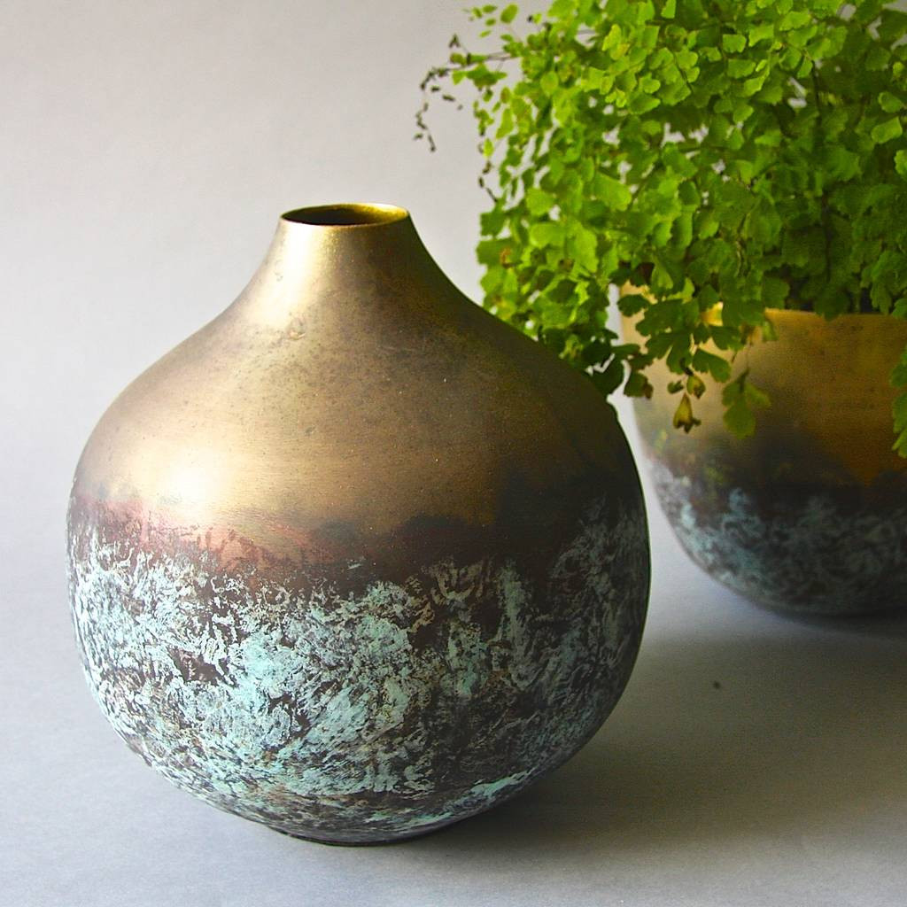 28 Awesome Large Turquoise Vase 2024 free download large turquoise vase of brass verdigris vessel by london garden trading notonthehighstreet com with brass verdigris vessel