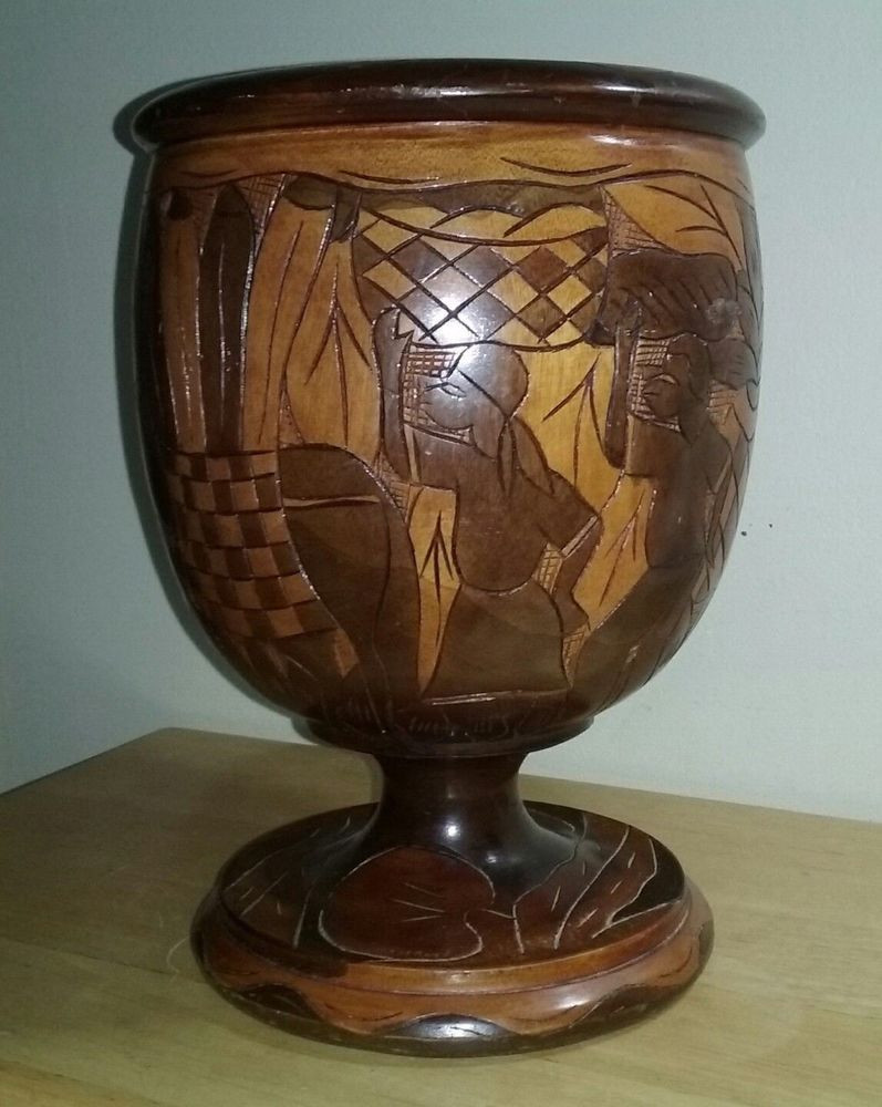 14 attractive Large Wooden Vase 2024 free download large wooden vase of pre owned african style large 11 1 2 solid wood vase chalice in pre owned african style large 11 1 2 solid wood