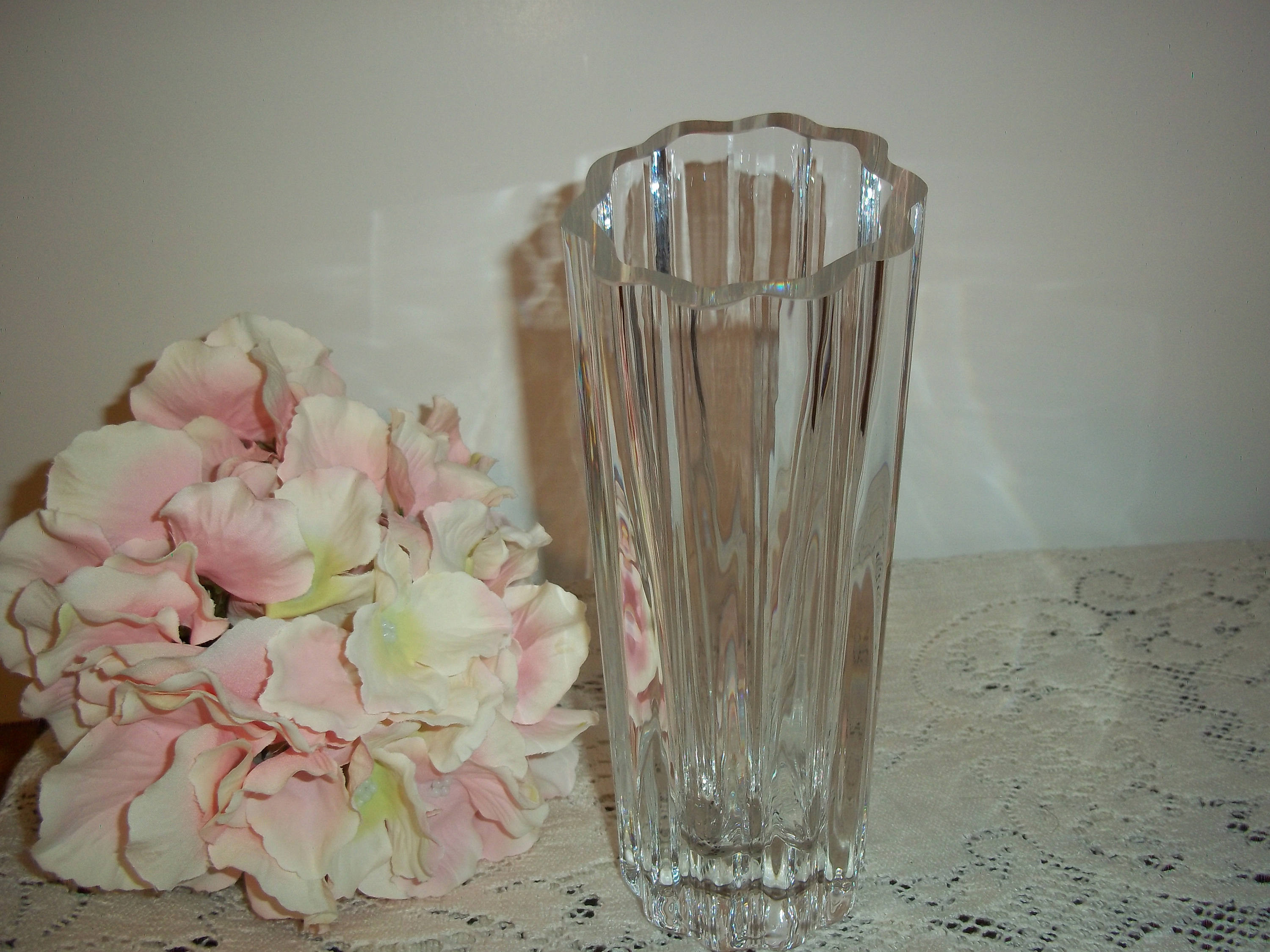 lenox clear glass vase of vintage lenox crystal vase 7 inches tall rare unique design etsy for image 0