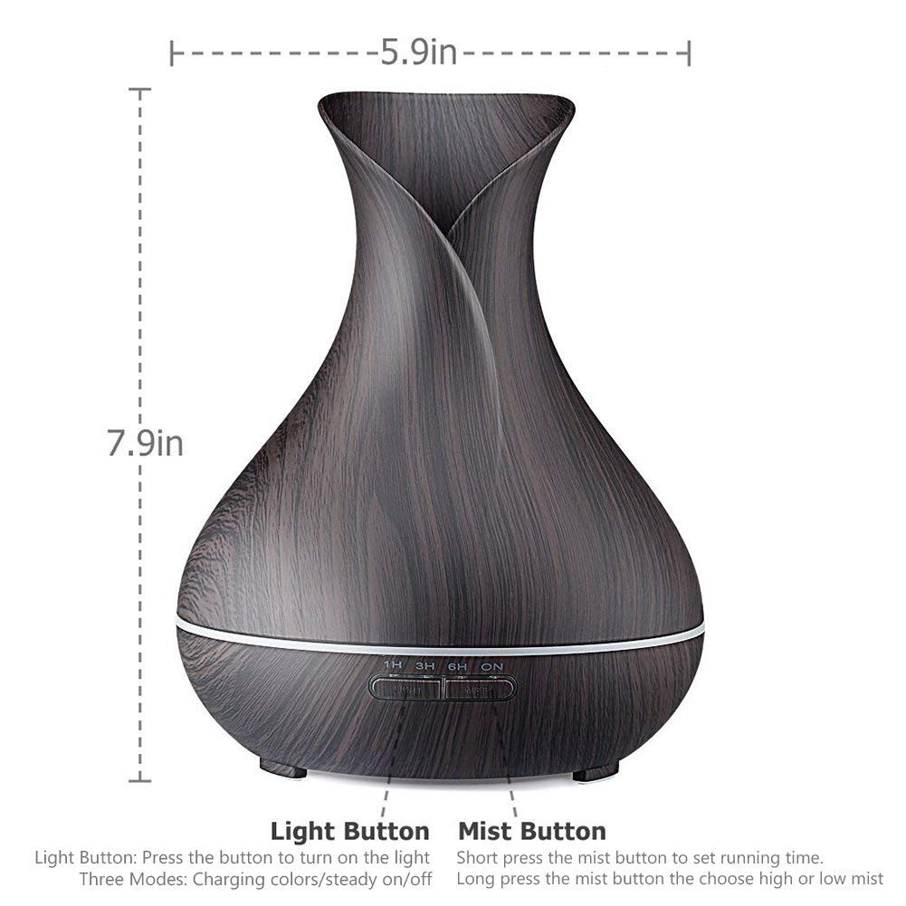 lenox heart vase of amazon com urpower essential oil diffuser 400ml wood grain intended for amazon com urpower essential oil diffuser 400ml wood grain aromatherapy diffuser ultrasonic cool mist humidifier with color led lights changing and