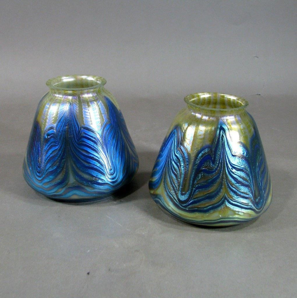 29 Awesome Loetz Iridescent Glass Vase 2024 free download loetz iridescent glass vase of pair of loetz phaenomen 2 187 iridescent glass shades w pulled inside pair of loetz phaenomen 2 187 iridescent glass shades w pulled feather c 1902 1785104315