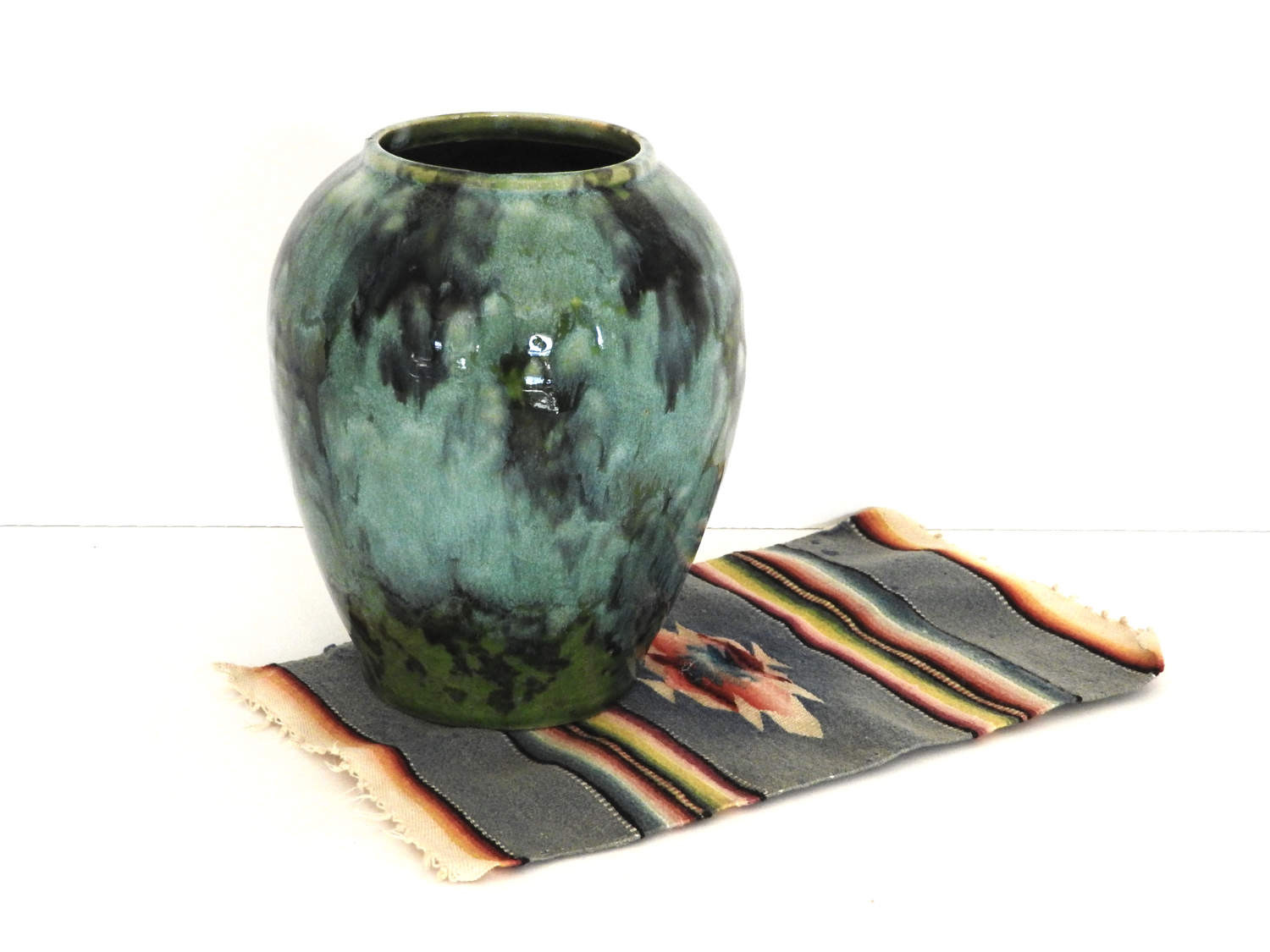 mccoy turquoise vase of brush mccoy pottery green onyx drip glaze vase 1920s etsy for dzoom