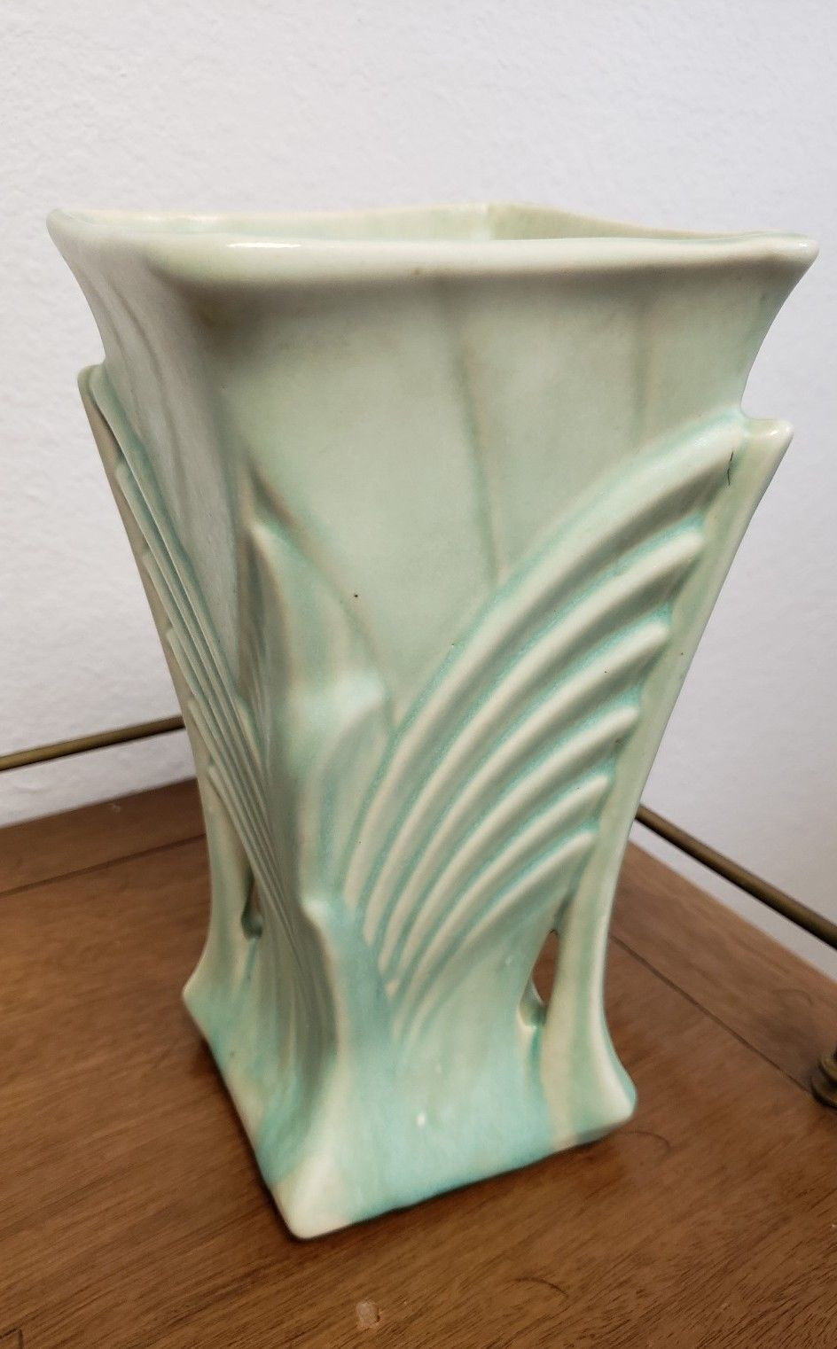 mccoy vases for sale of mccoy pottery square vase vintage art deco with wings 9 turquoise intended for mccoy pottery square vase vintage art deco with wings 9 turquoise blue green 1 of 4 mccoy pottery