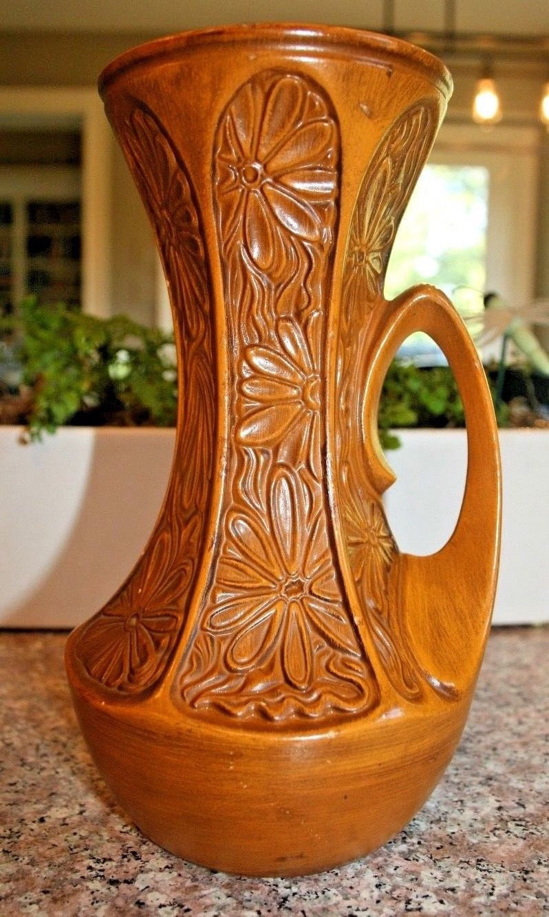 25 Cute Mccoy Vases for Sale 2024 free download mccoy vases for sale of vintage mccoy pottery brown vase with embossed daisy panels 619 within vintage mccoy pottery brown vase with embossed daisy panels 619 1 of 8 vintage mccoy pottery