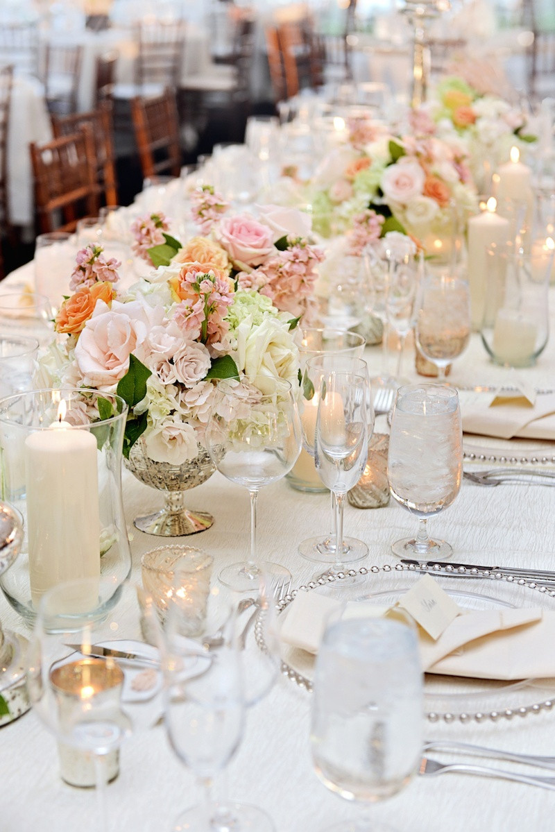 29 Perfect Mercury Glass Trumpet Vase 2024 free download mercury glass trumpet vase of a gorgeous lakefront ceremony tented reception with peach details with white wedding table with silver accents and pink flowers