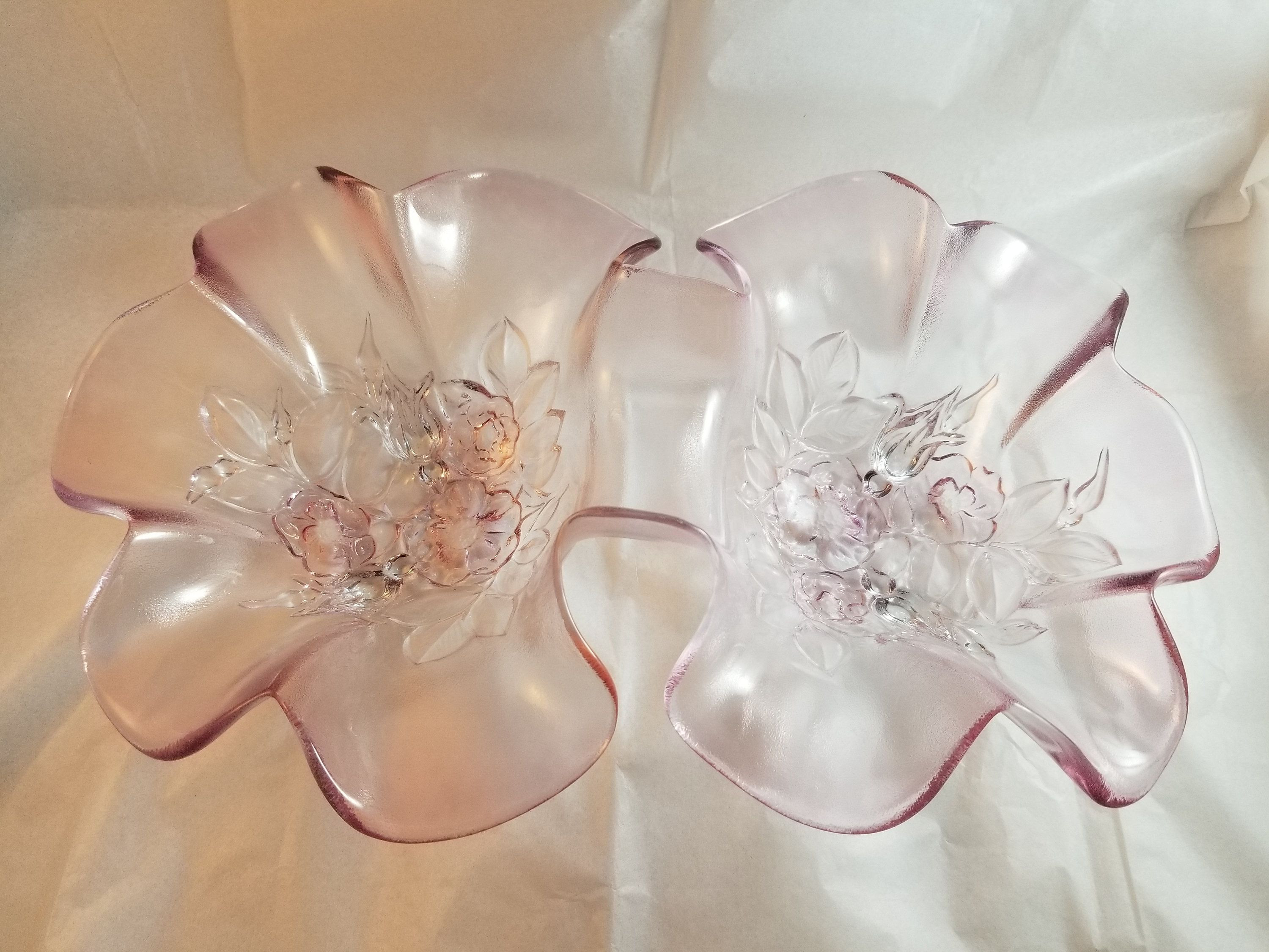 mikasa crystal vase value of vintage mikasa crystal rosella pink frosted flowers double serving inside excited to share the latest addition to my etsy shop vintage mikasa crystal rosella