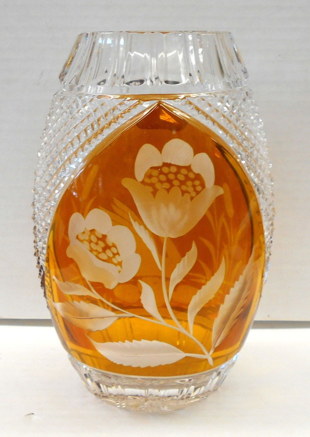 mikasa florale crystal vase of vintage julia wheel cut lead crystal vase swan and floral made in for vintage julia wheel cut lead crystal vase swan and floral made in poland ebay