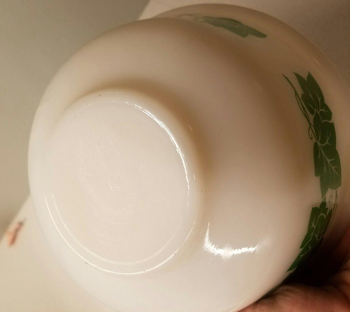 milk glass vases ebay of hazel atlas green ivy milk glass mixing bowl set origional sticker in 6 of 6 see more