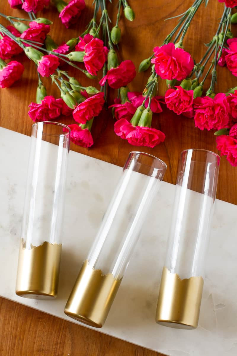 Miniature Glass Bud Vases Of Gilded Gold Glass Bud Vases Diy Vase Idea Unsophisticook with Gilded Gold Glass Bud Vases All This Simple Diy Vase Idea Requires is A
