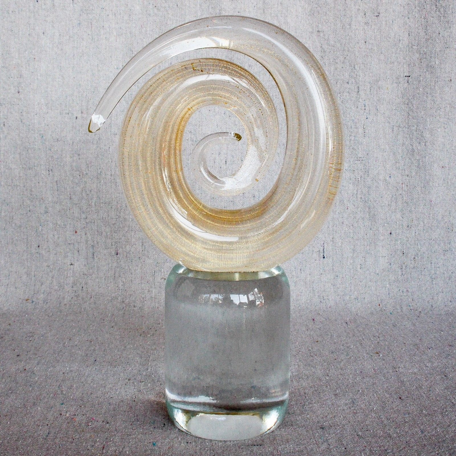 murano glass vase signed of vintage mid century modern italian murano glass gold swirl spiral throughout 1 of 6 see more