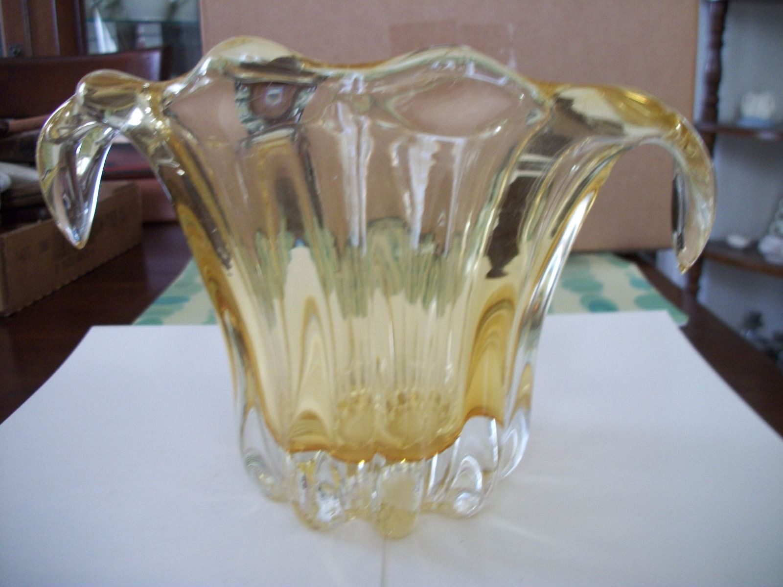 murano tulip vase of vintage hand blown yellow murano style art glass vase 15 99 pertaining to 1 of 1only 1 available