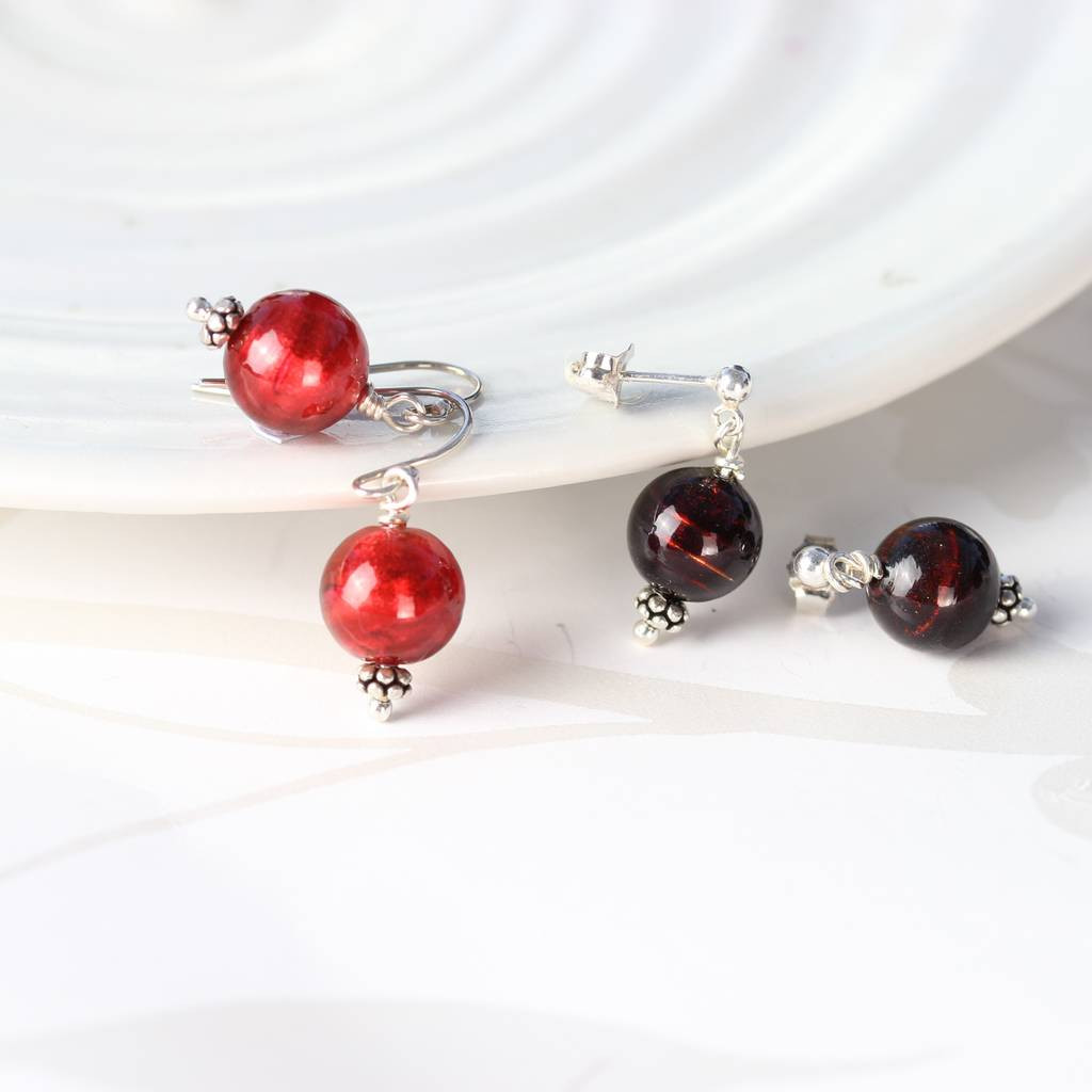 murano vase value of round murano glass earrings by bish bosh becca notonthehighstreet com with red and dark red