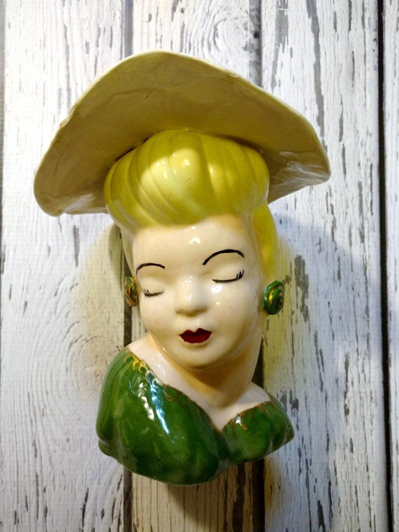 17 Fashionable Napco Lady Head Vase 2024 free download napco lady head vase of vintage lady head vase ceramic lady head planter green etsy with image 3 image 4