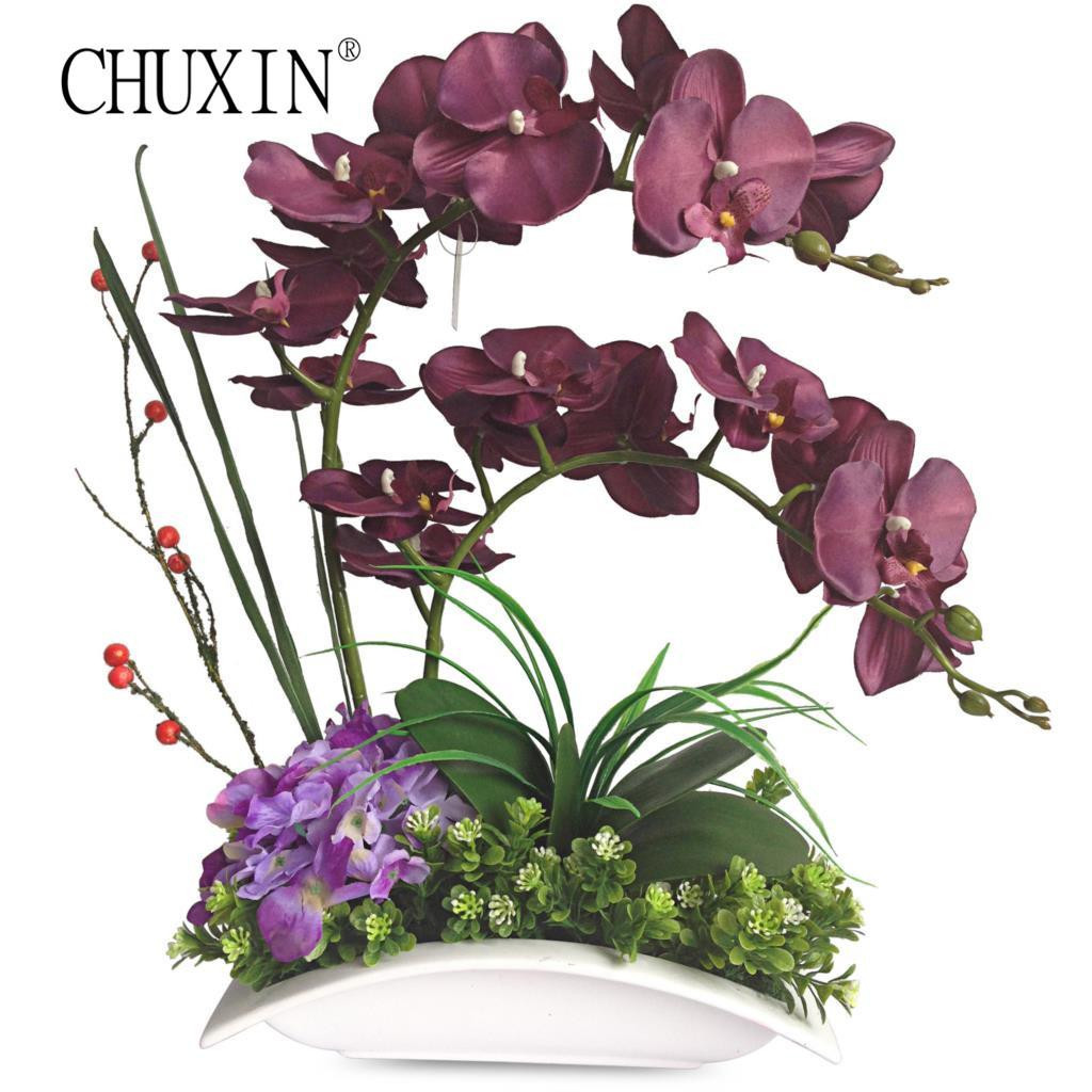 orchid with vase of 2018 europe simple style artificial orchid flower with ceramics vase intended for 2018 europe simple style artificial orchid flower with ceramics vase set silk butterfly orchid plant for home decoration flower pot from liuliu811