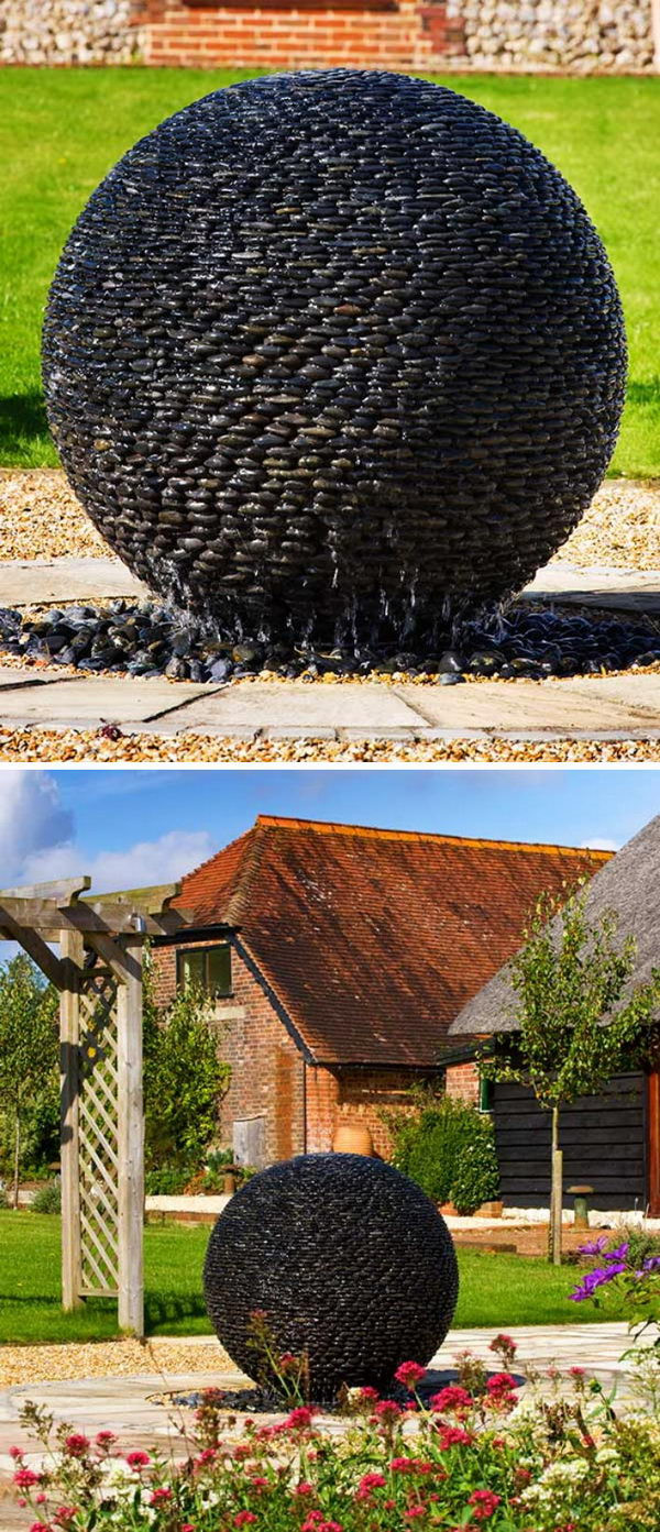 Outdoor Bubbling Vase Fountain Of 40 Great Water Fountain Designs for Home Landscape Hative Intended for Dark Planet Fountain Made From Hundreds Of Black Puddle Stones