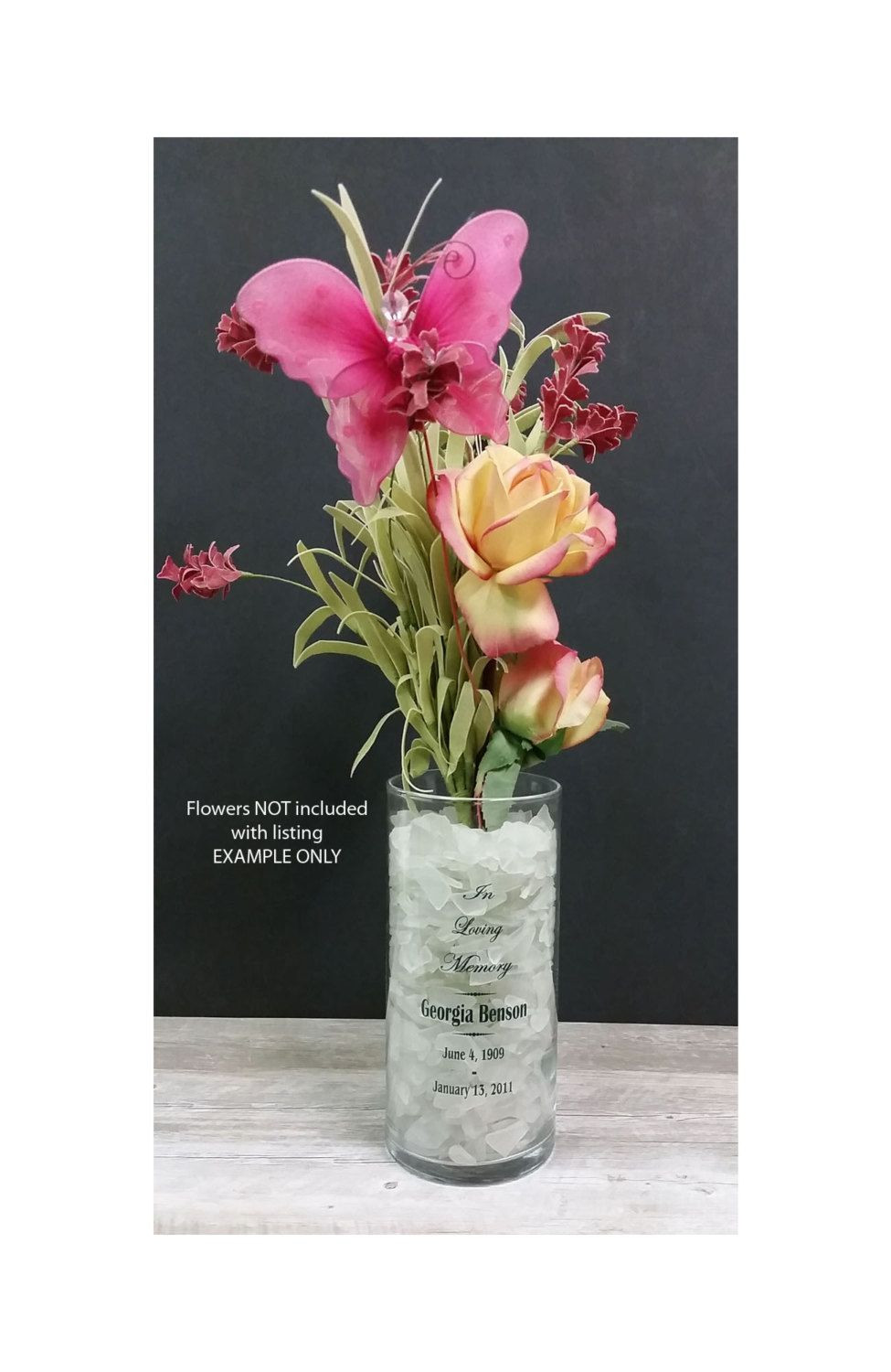 personalized flower vase photo of memorial vase clear glass flower vase frosted white sea glass throughout memorial vase clear glass flower vase frosted white sea glass filler engraved