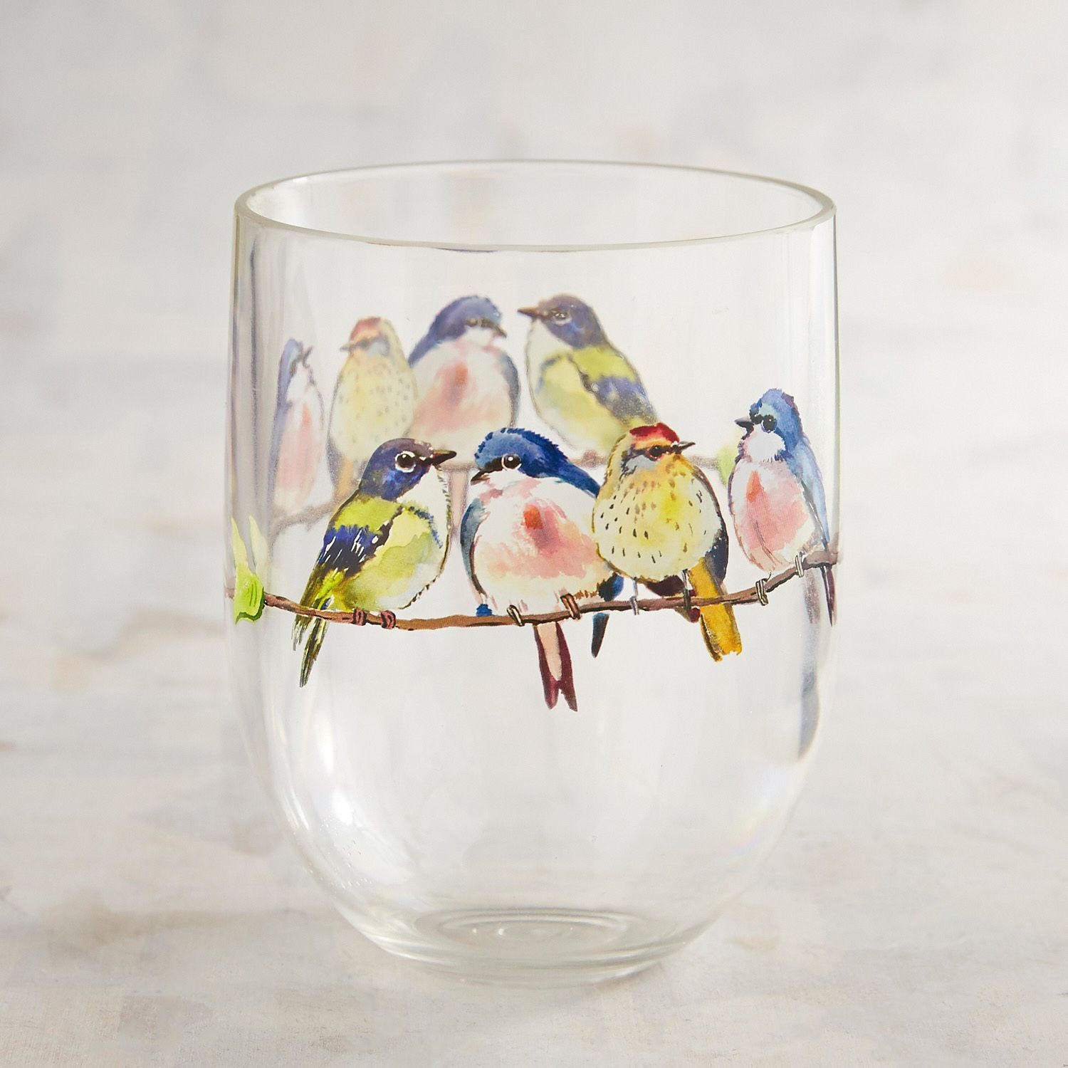 pier one glass vases of spring birds acrylic stemless wine glass pier 1 imports for 3283513 1